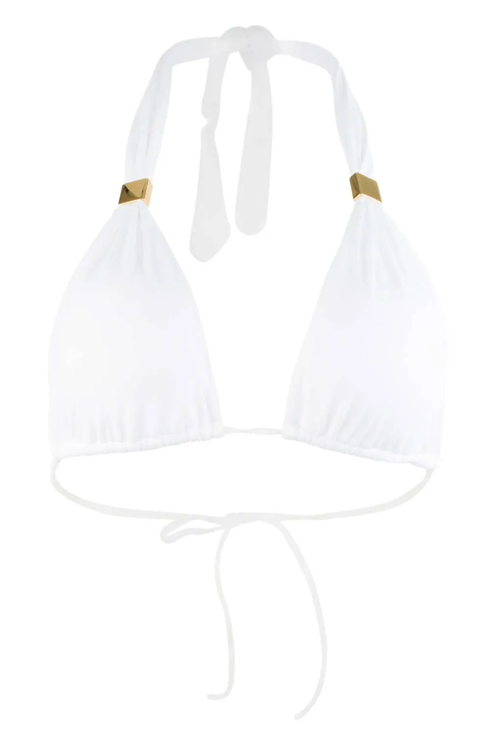 Nina Halter Bikini Top With Pads In White