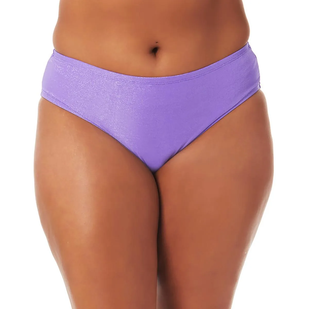 Plus Womens Metallic Nylon Swim Bottom Separates