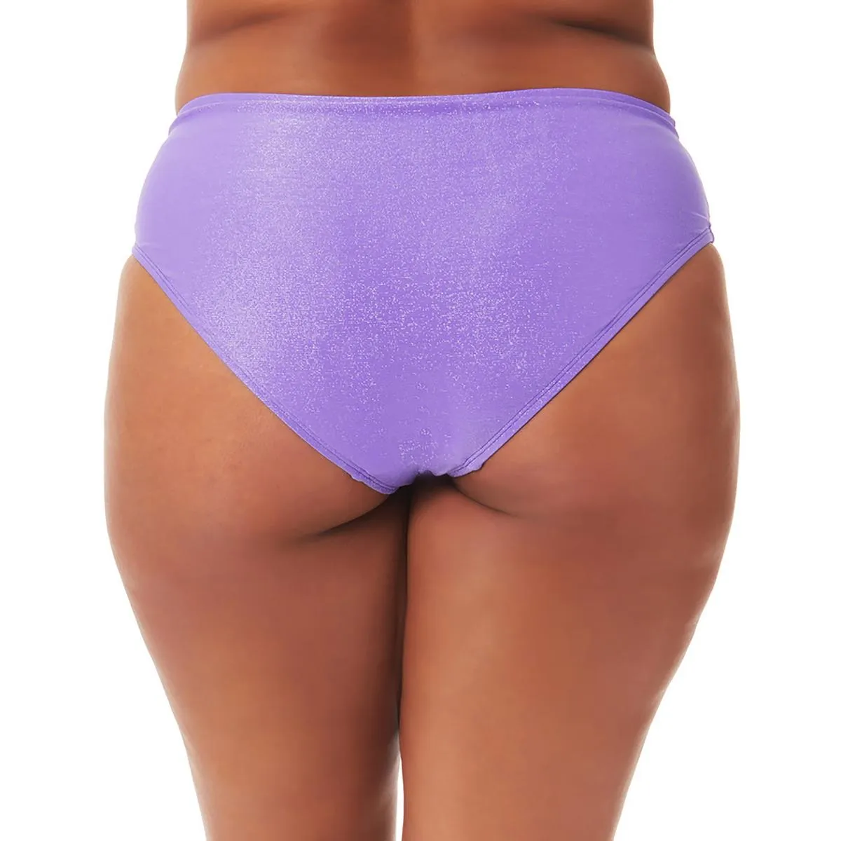 Plus Womens Metallic Nylon Swim Bottom Separates