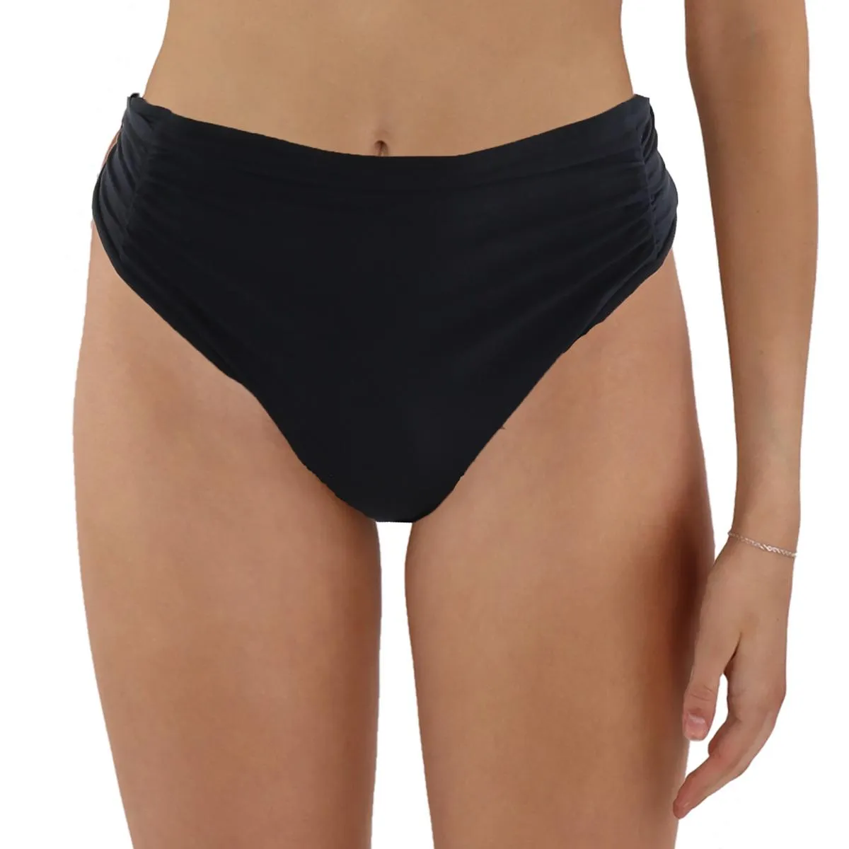 Plus Womens Solid Hipster Swim Bottom Separates