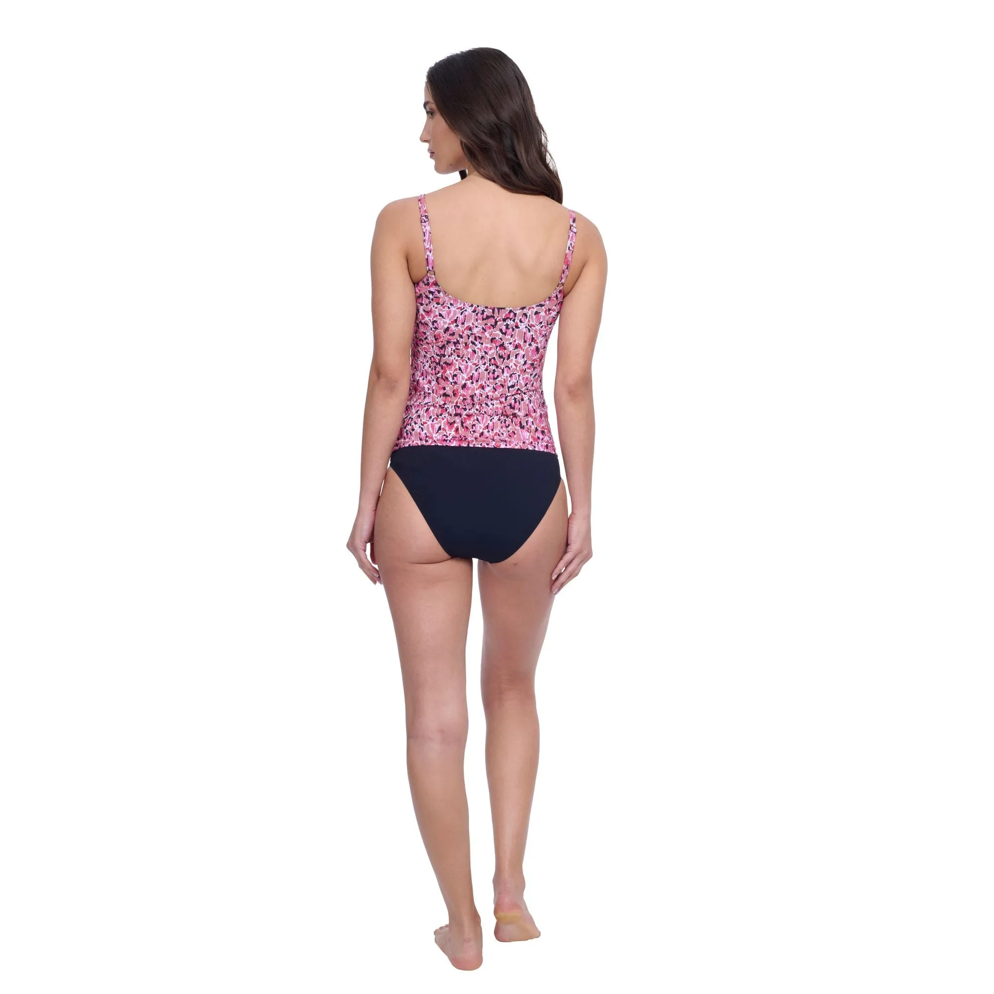 Pretty Wild Round Neck Tankini Swim Top