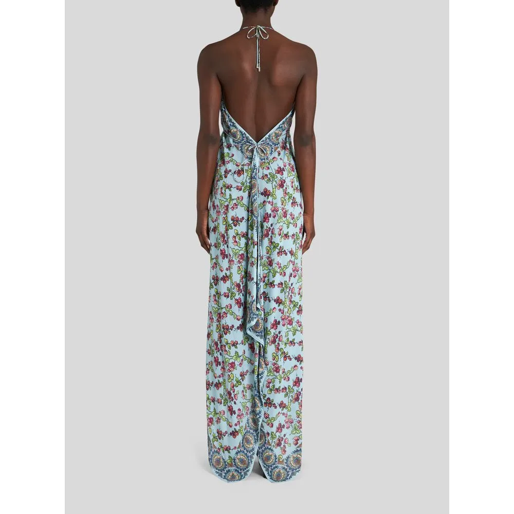 PRINTED CRPE DE CHINE BEACH DRESS