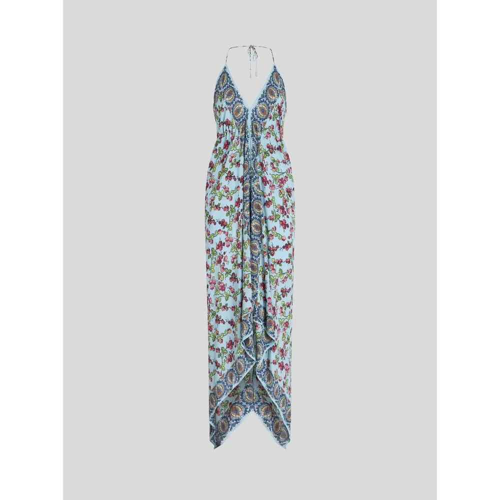 PRINTED CRPE DE CHINE BEACH DRESS