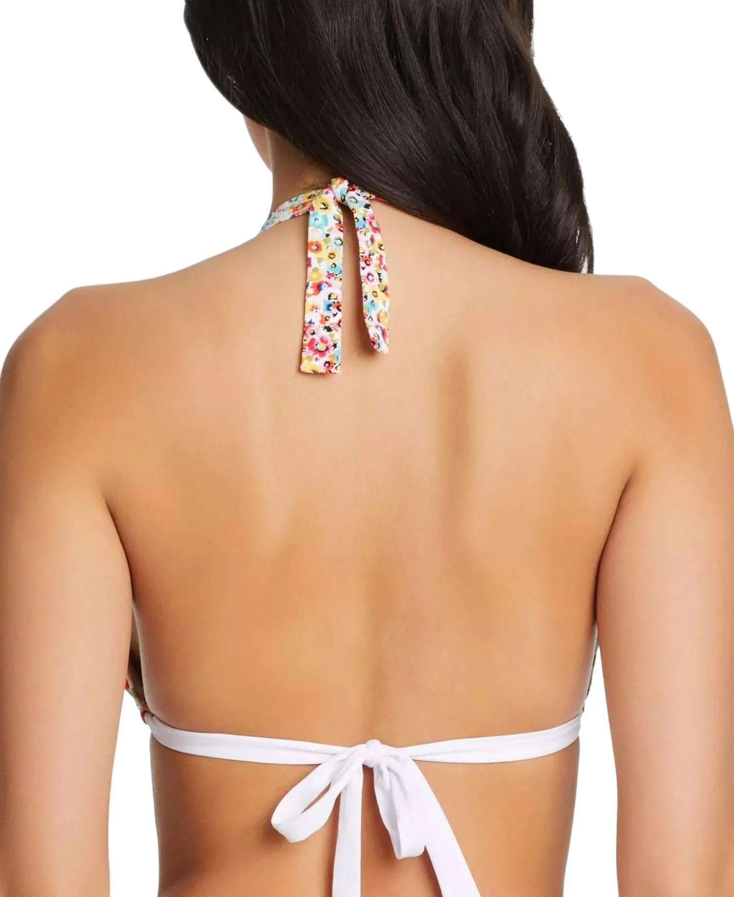 Printed Triangle Bikini Top In Flower Hour