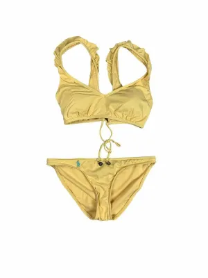 Ralph Lauren Polo Womens 2 Piece Bikini Swimsuit Yellow New (L) RC125