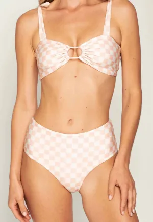 Sam High Waisted Bikini Bottom In Beige Riviera