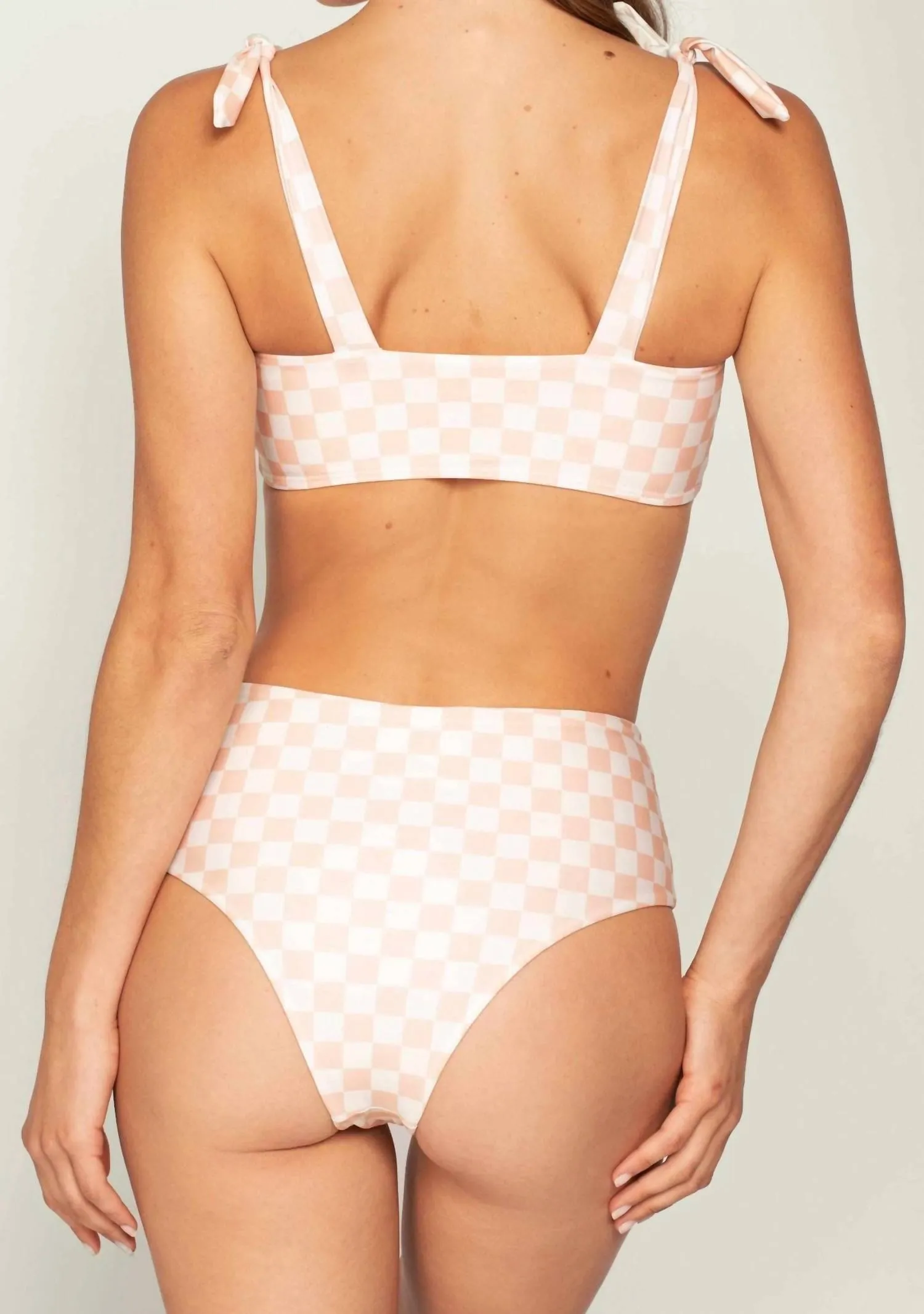 Sam High Waisted Bikini Bottom In Beige Riviera