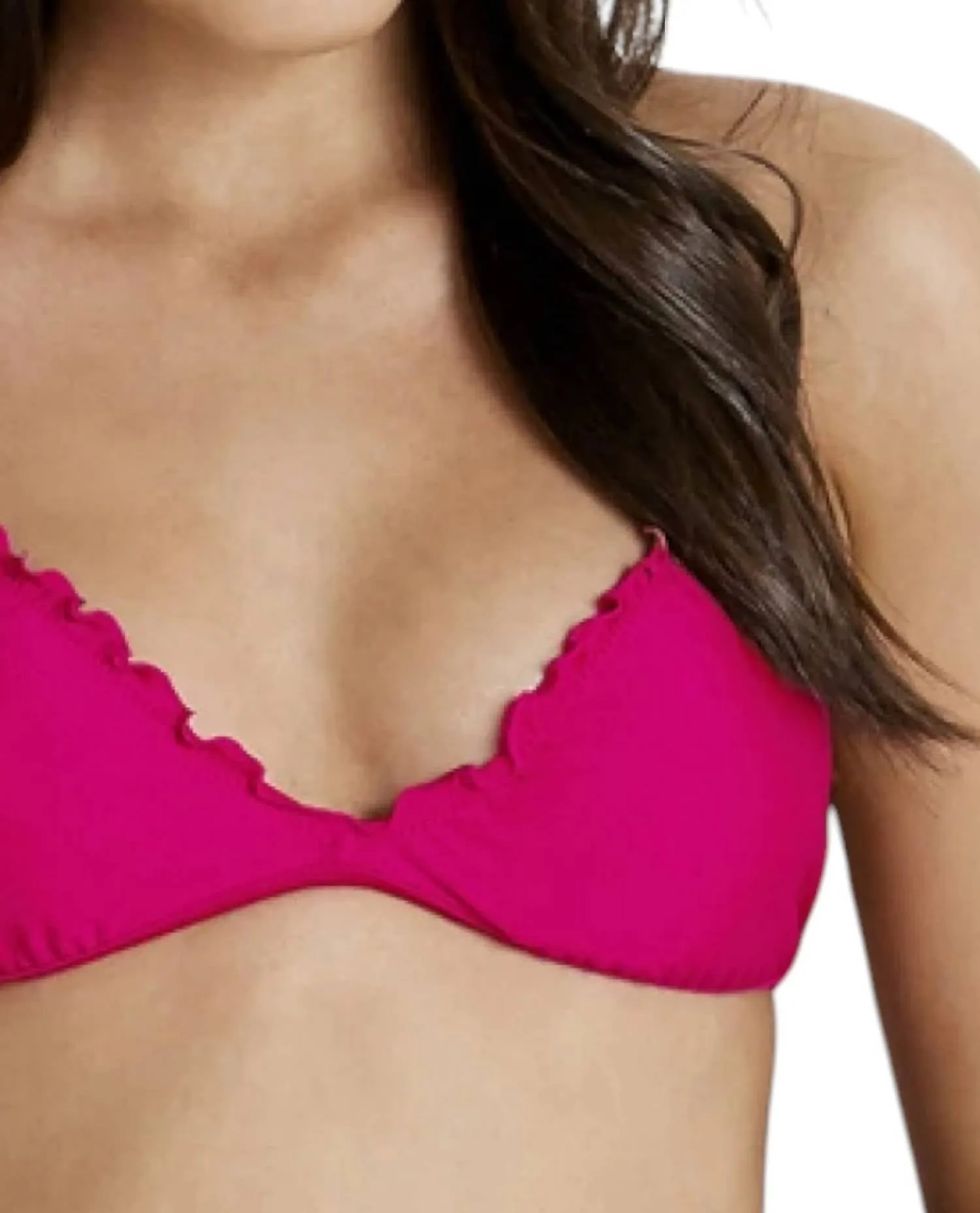 Shimmer Triangle Bikini Top In Tahiti Pink
