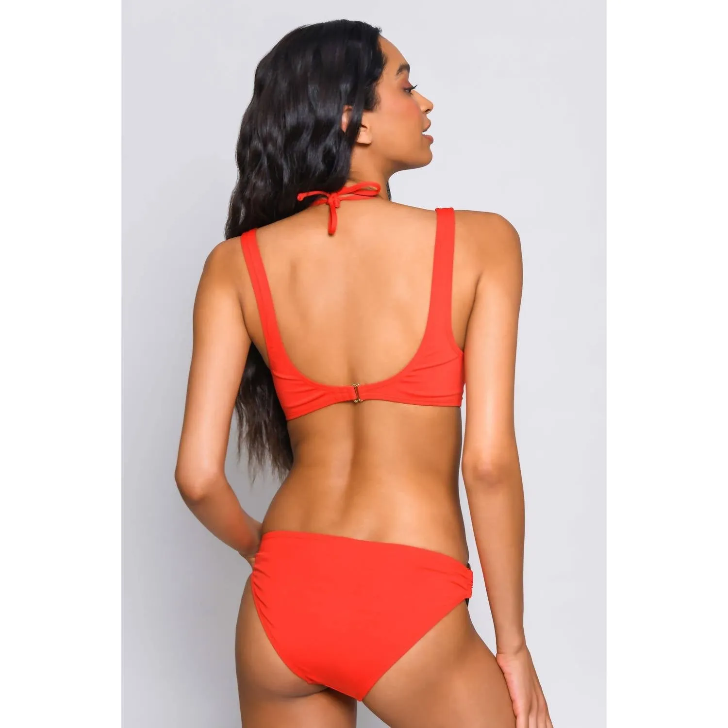 Solid Valenza Bikini Bottom In Red