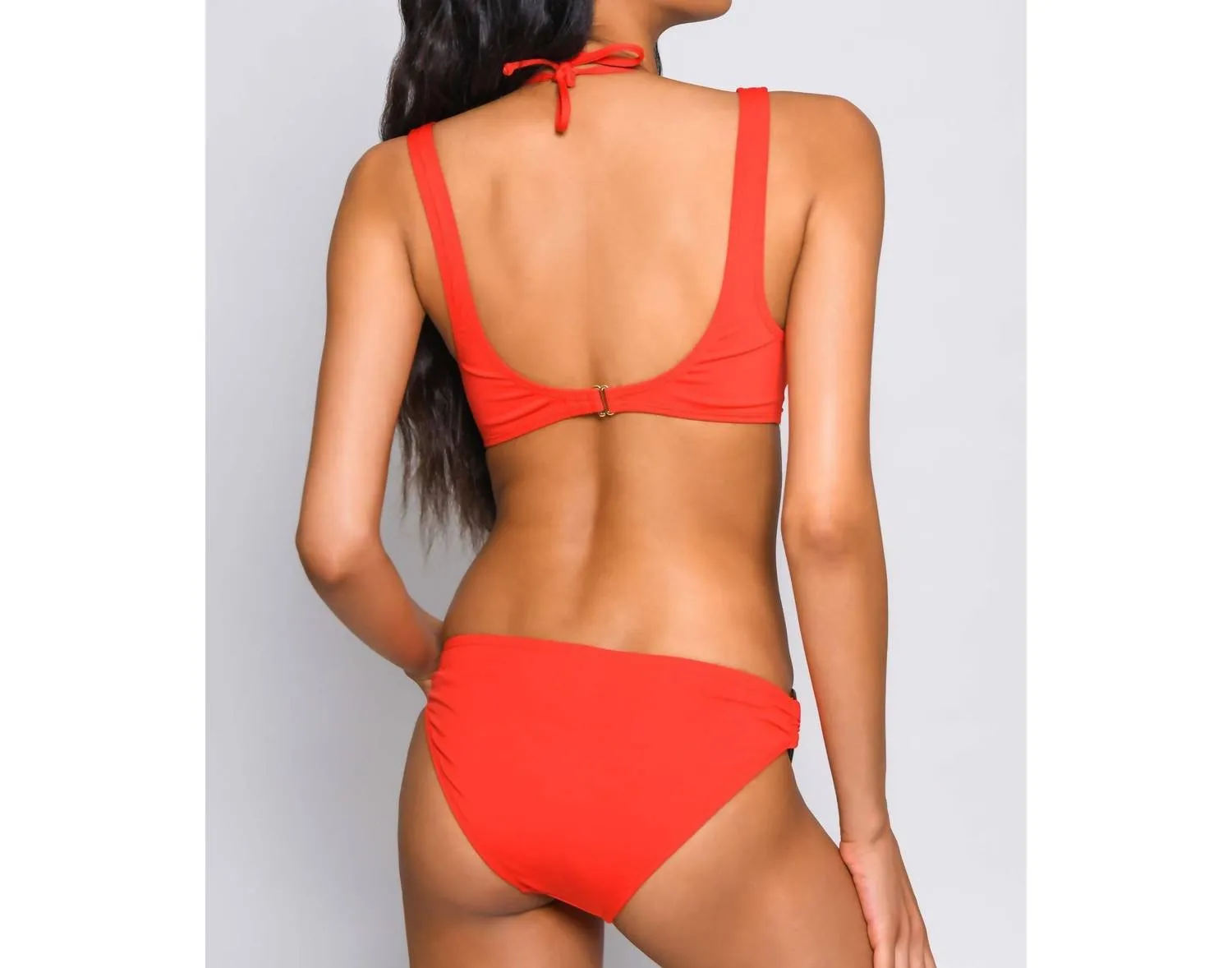Solid Valenza Bikini Bottom In Red