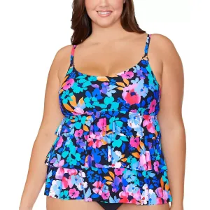 Tallulah Triple Tier Underwire Tankini Top In Black
