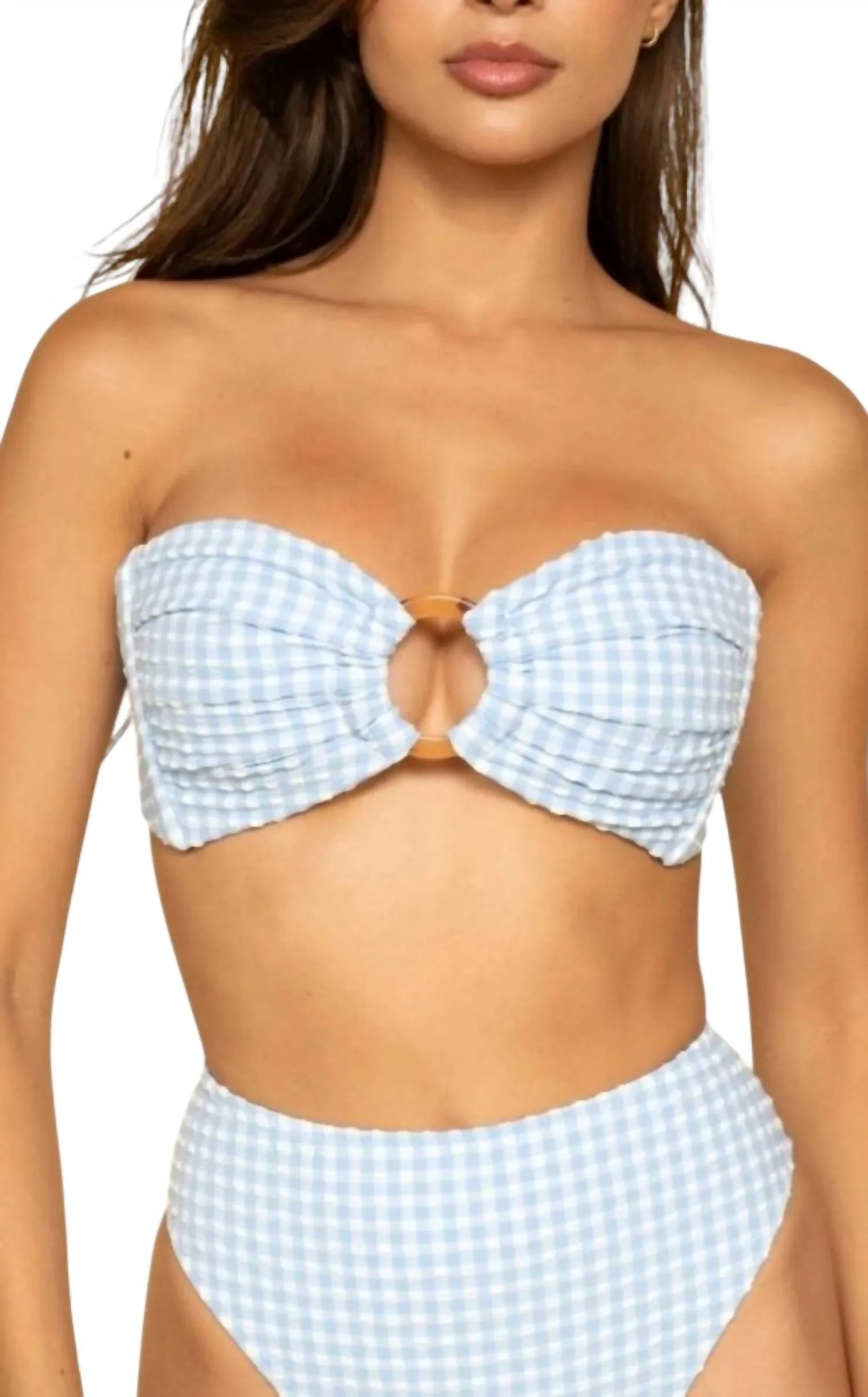 Tori Ties Bandeau Bikini Top In Peri Micro