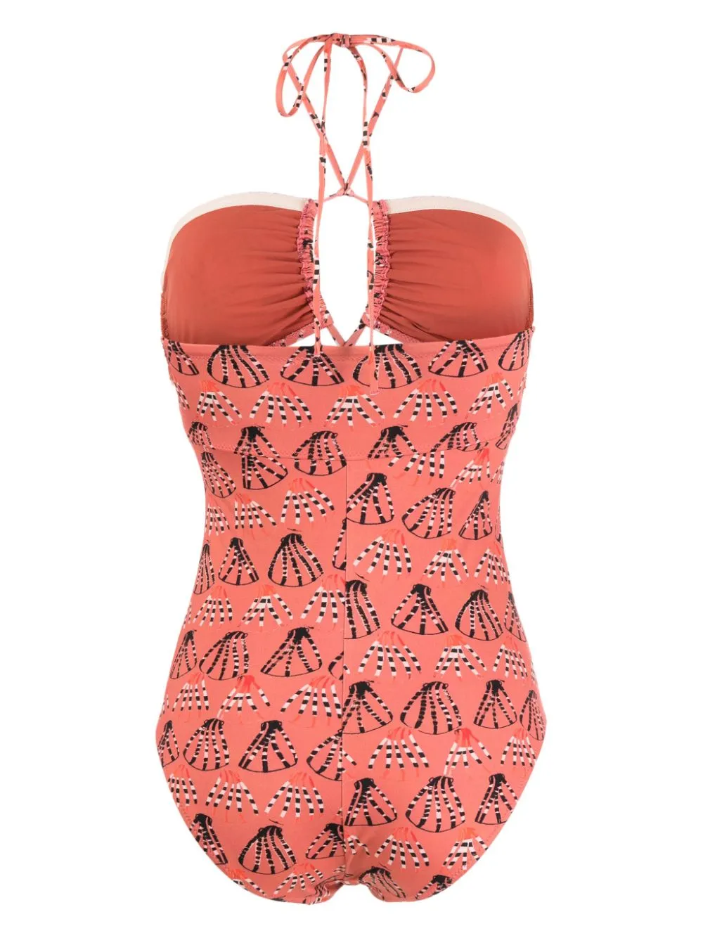 Ulla Johnson Women Minorca Maillot Rosa Halter Cuot-Out One-Piece Swimsuit