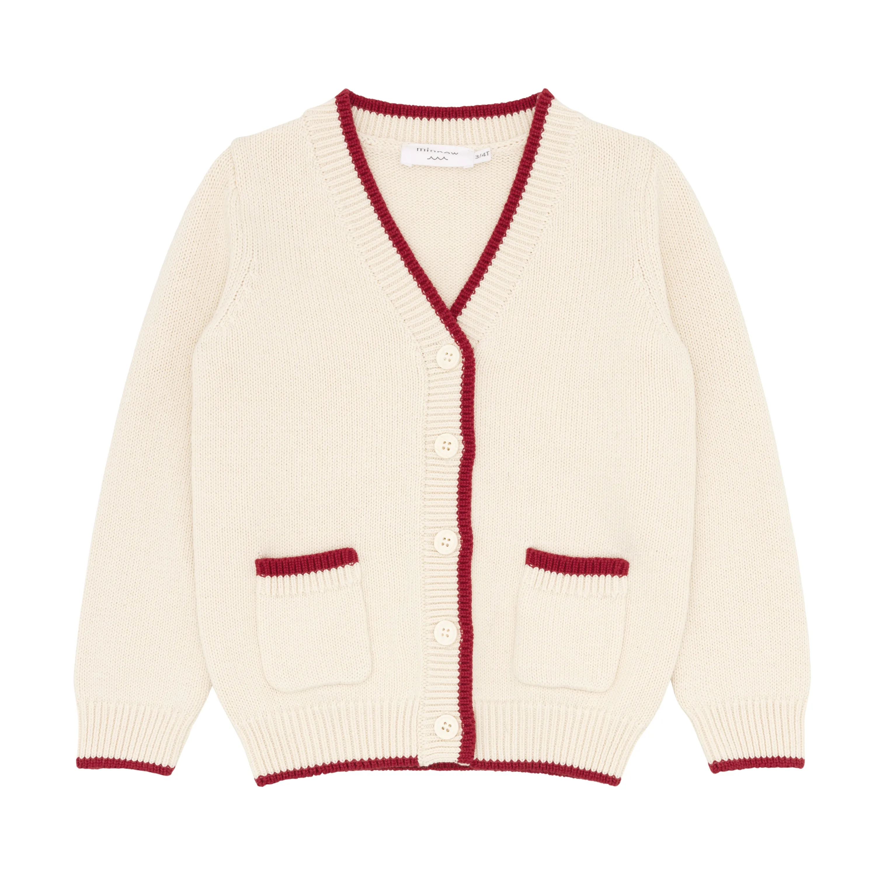 unisex crme v-neck cardigan