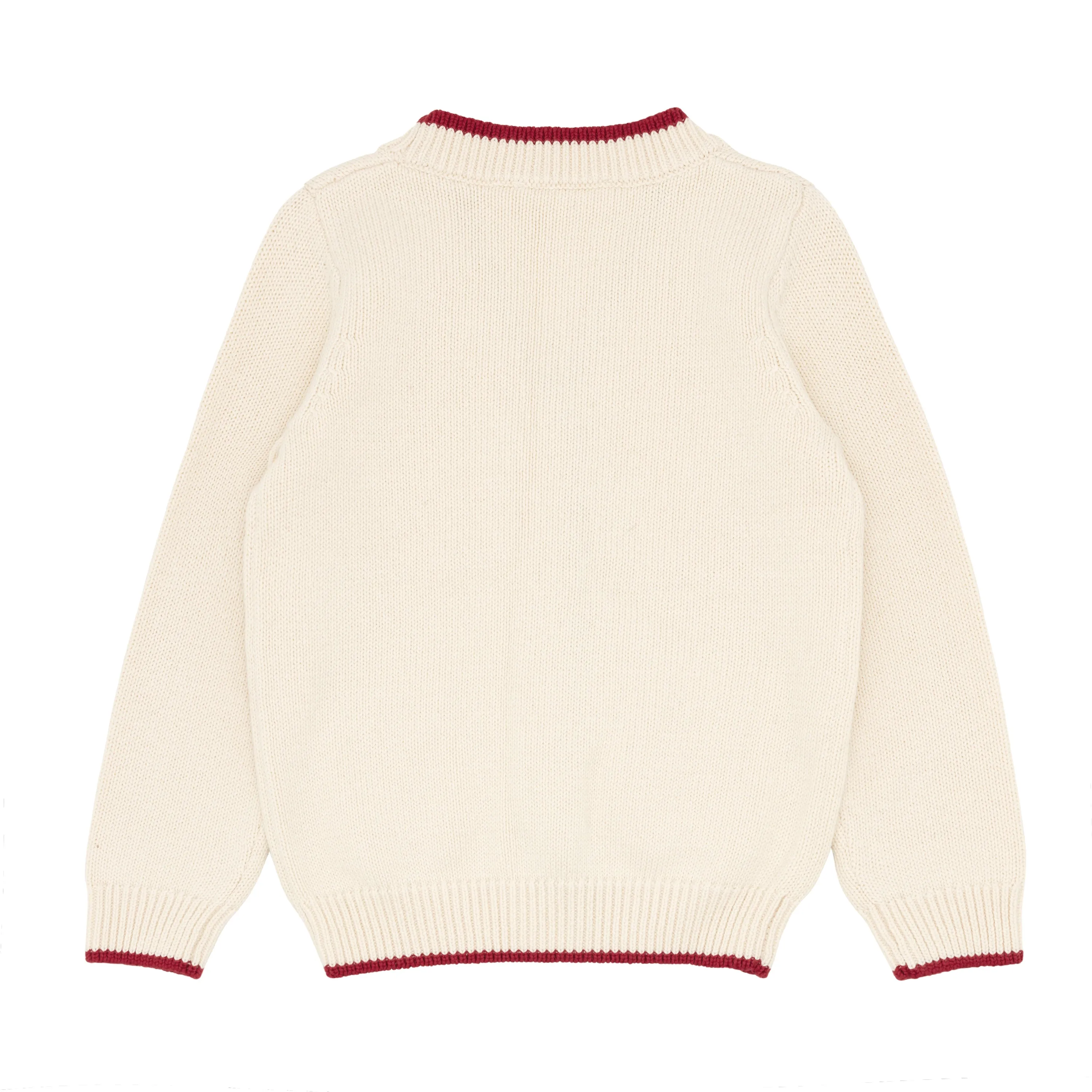 unisex crme v-neck cardigan