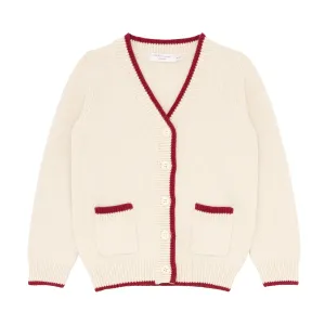 unisex crme v-neck cardigan