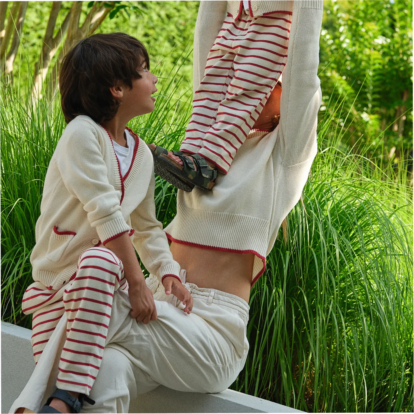 unisex crme v-neck cardigan