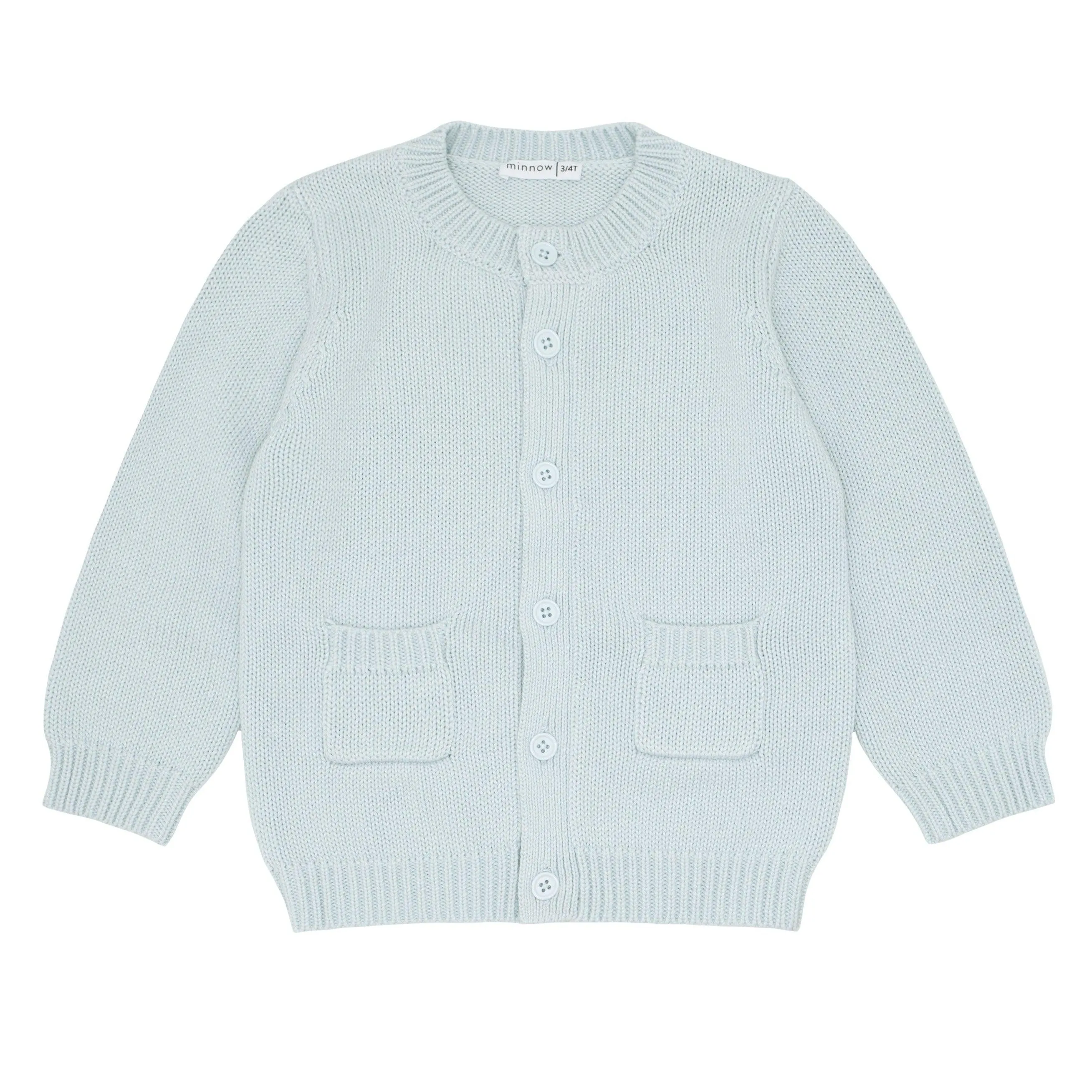 unisex light blue knit cardigan