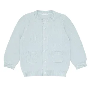 unisex light blue knit cardigan