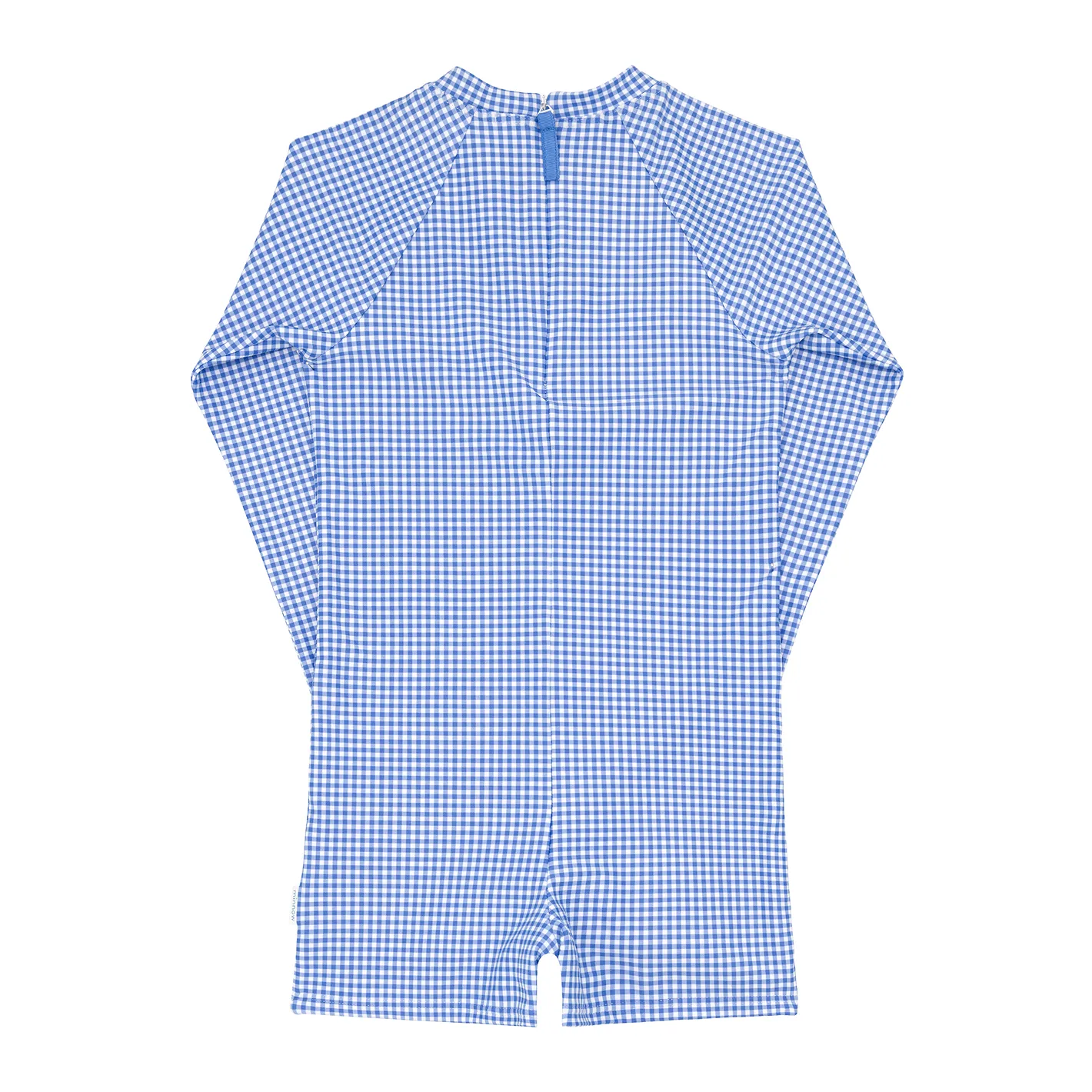 unisex sky blue gingham rashguard one piece