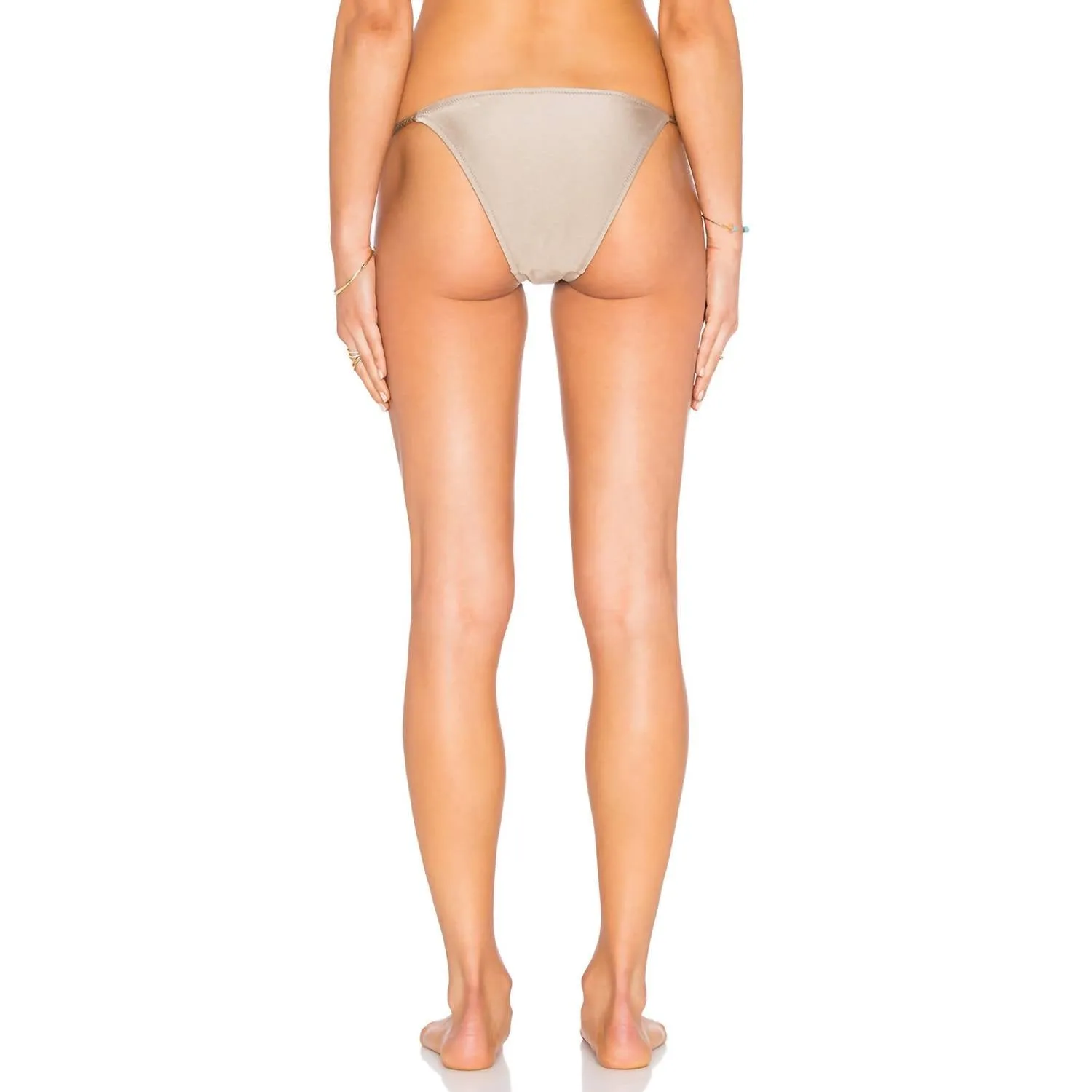 Unity Metallic Bikini Bottom In Gold