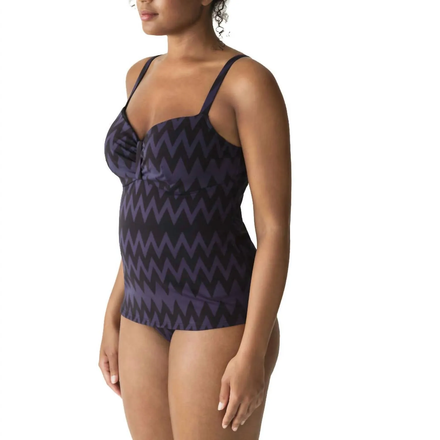 Venice Padded Tankini Top In Black