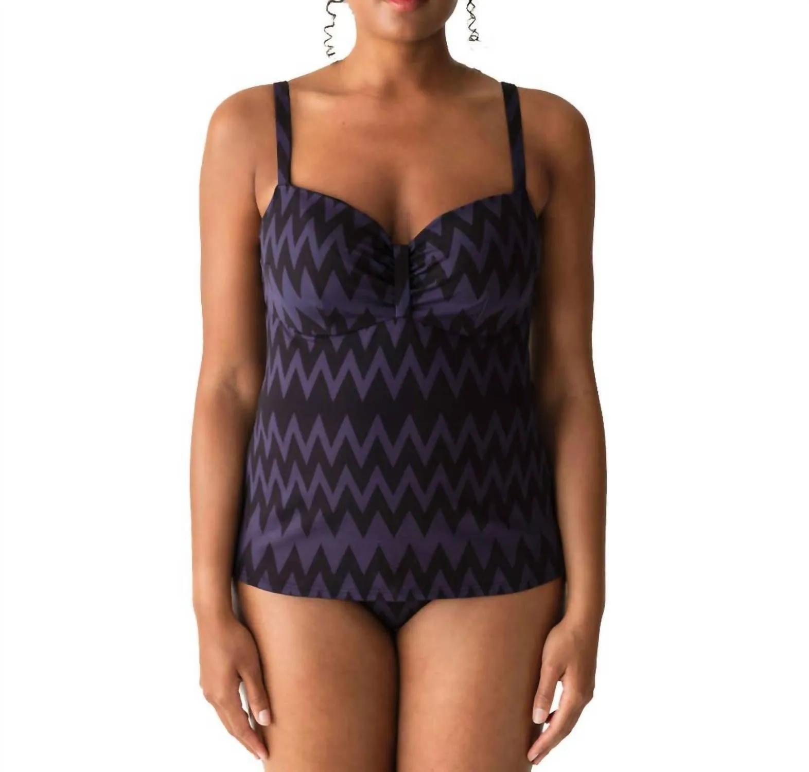 Venice Padded Tankini Top In Black