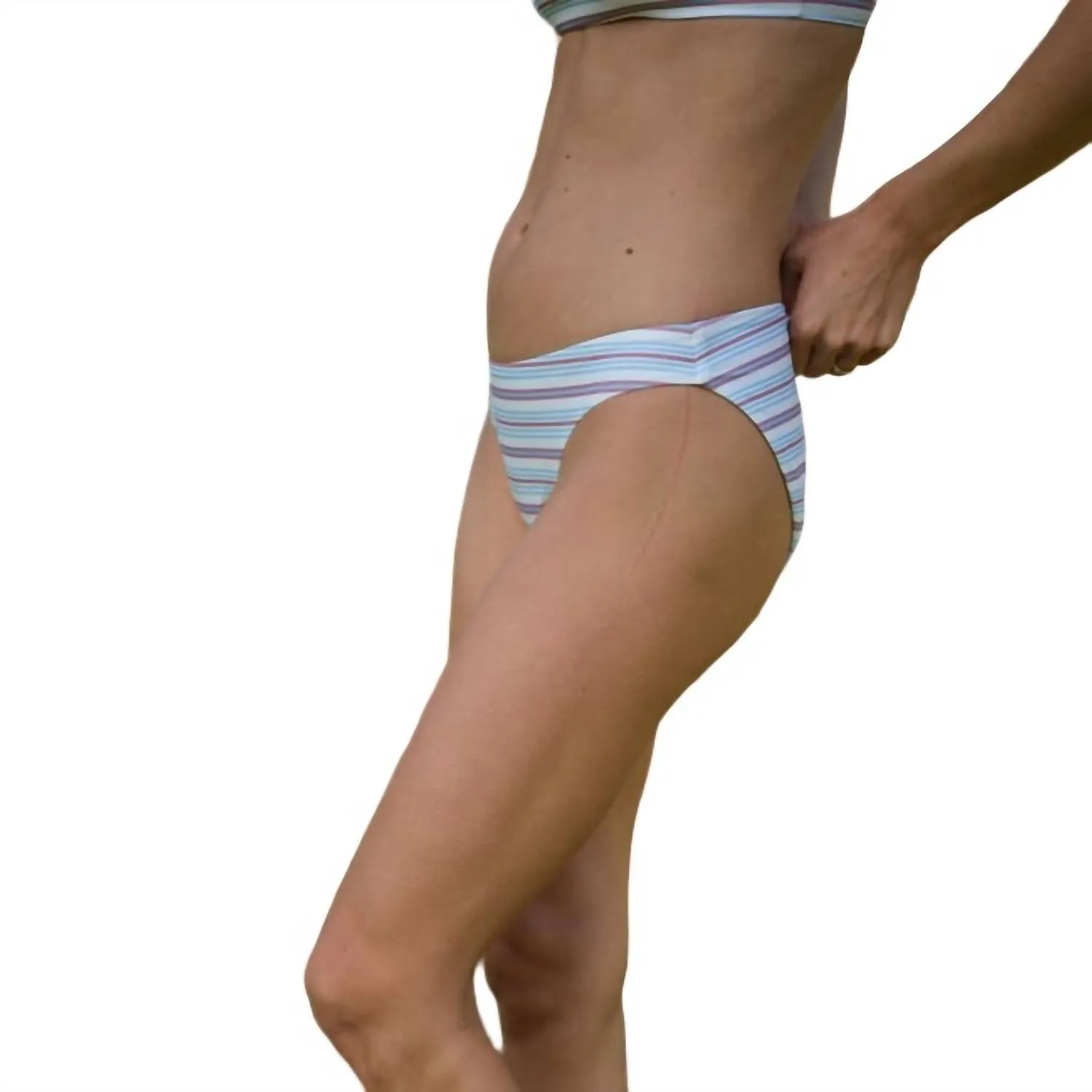 Vintage Stripe Low Waist Bikini Bottom In Multi