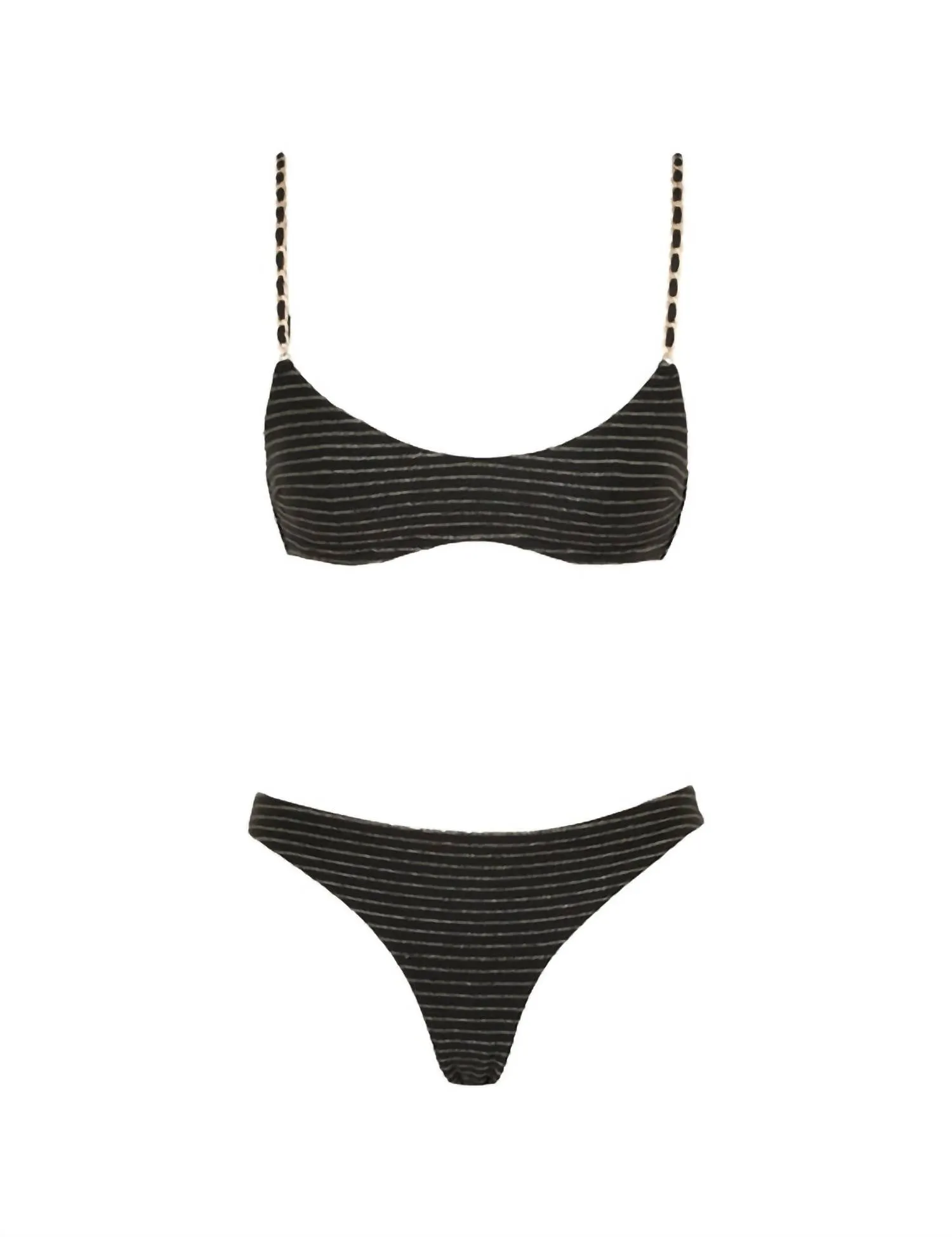 Waverly Chain Bikini In Black-Gold
