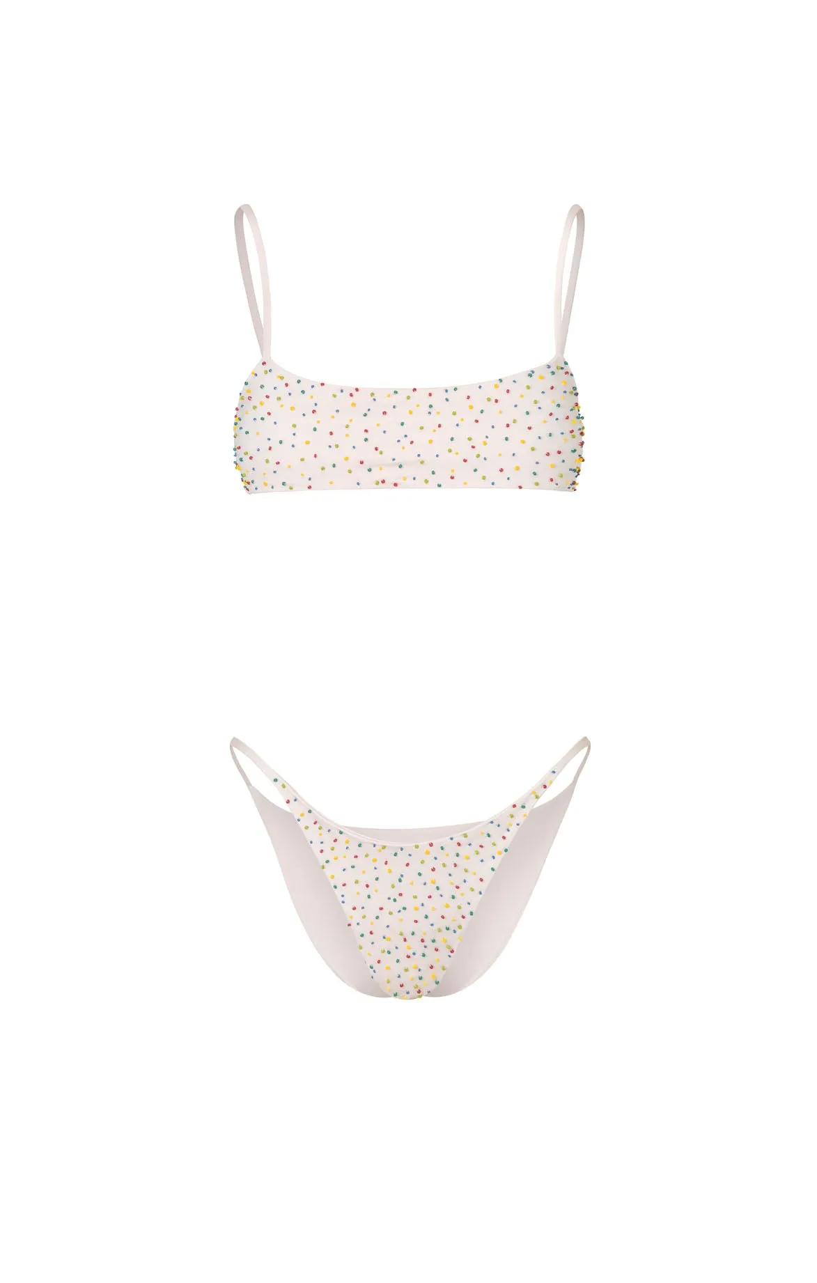 White Embroidered Bikini Set