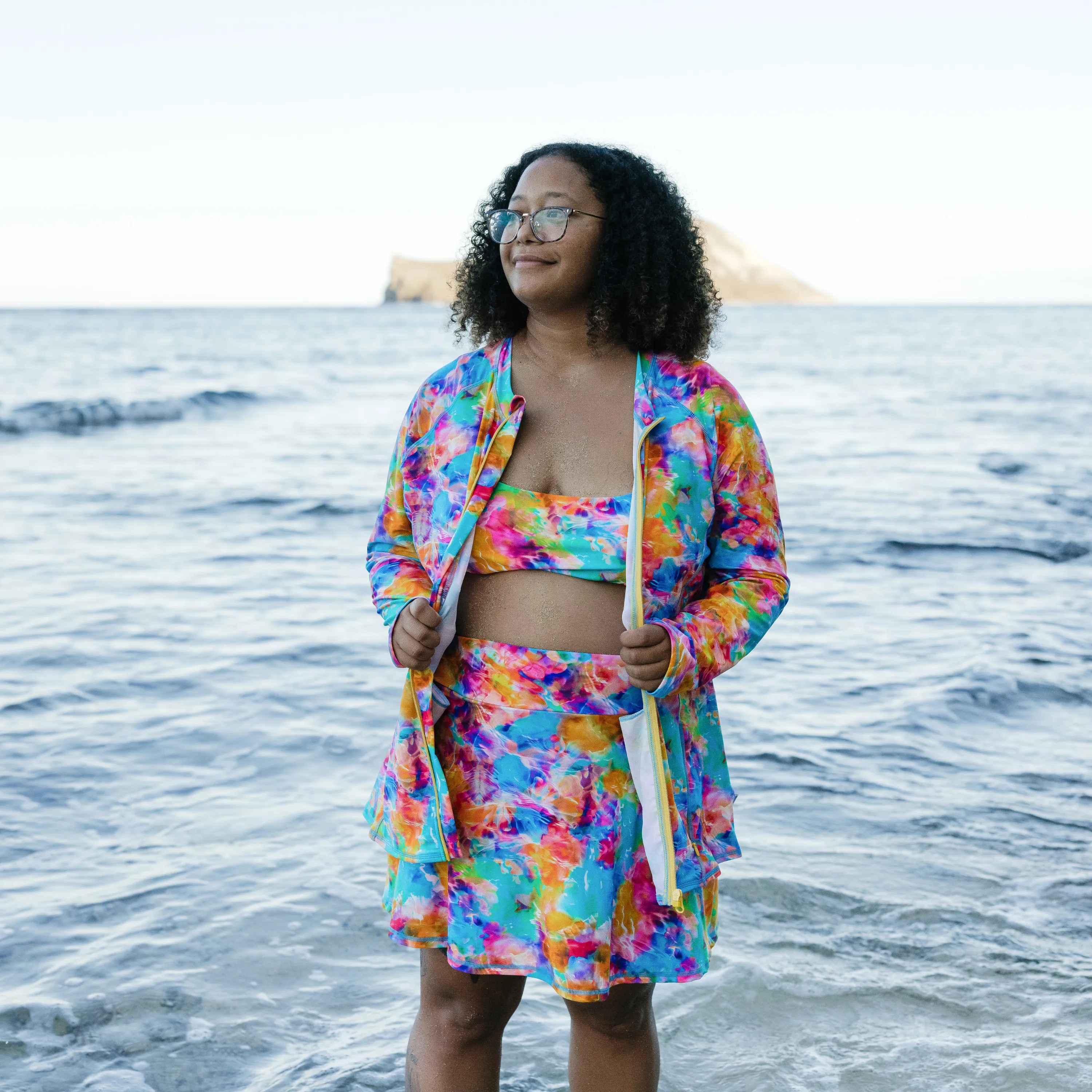 Women's A-Line Swim Skirt Swim Bottom | "Impressions"