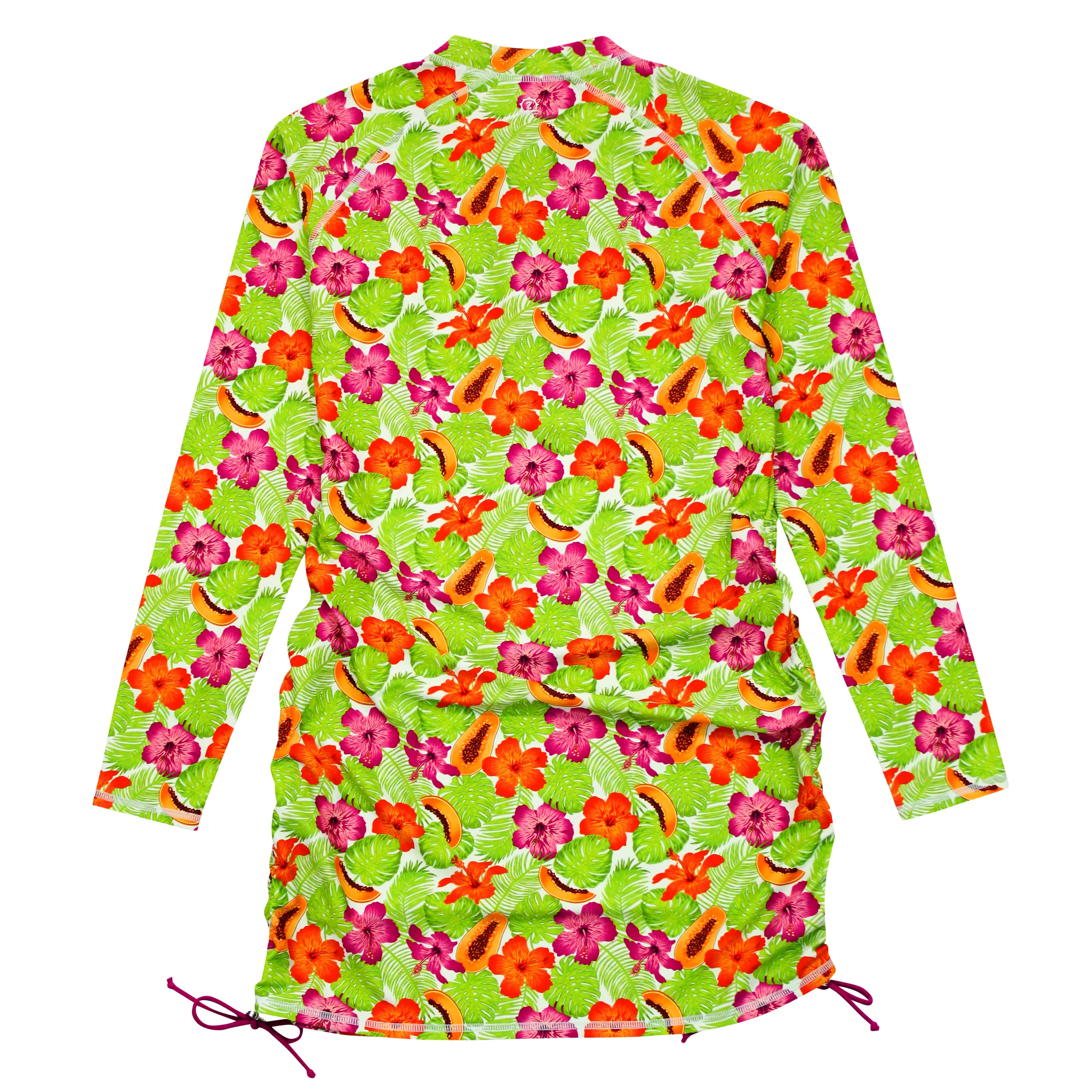 Women's Half Zip Swim Dress Cover Up | "Hibiscus"