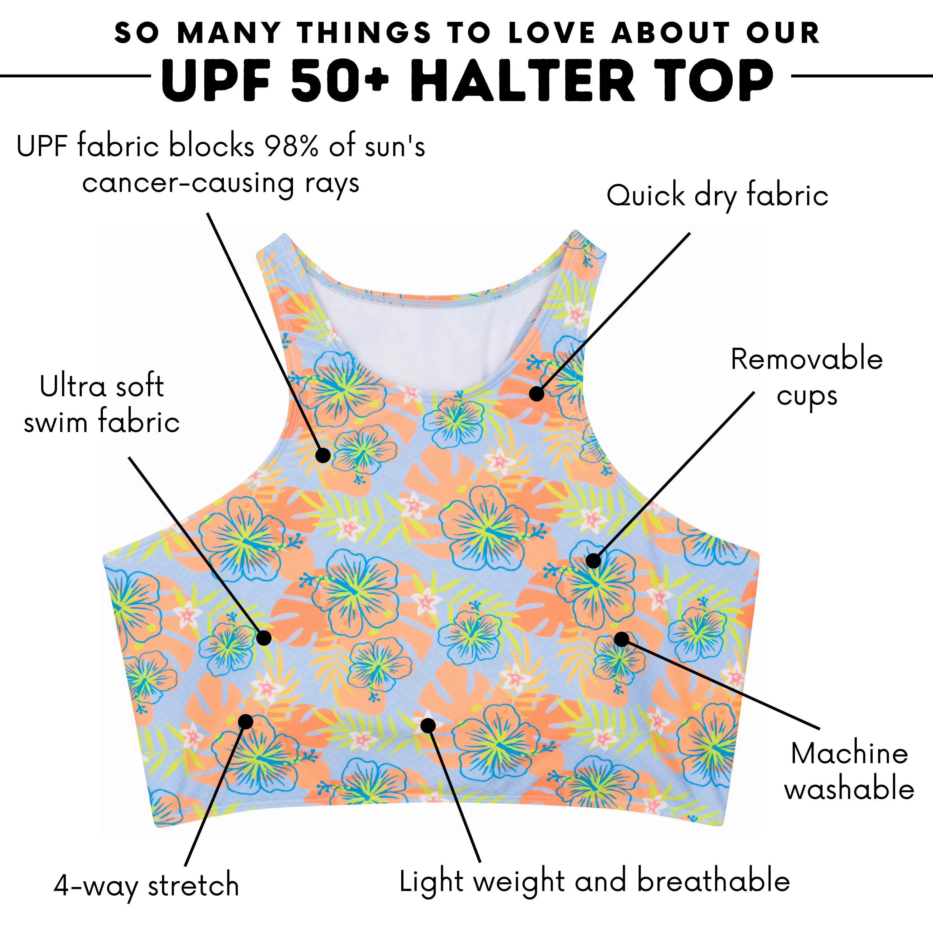 Women's Halter Bikini Top | "Groovy"