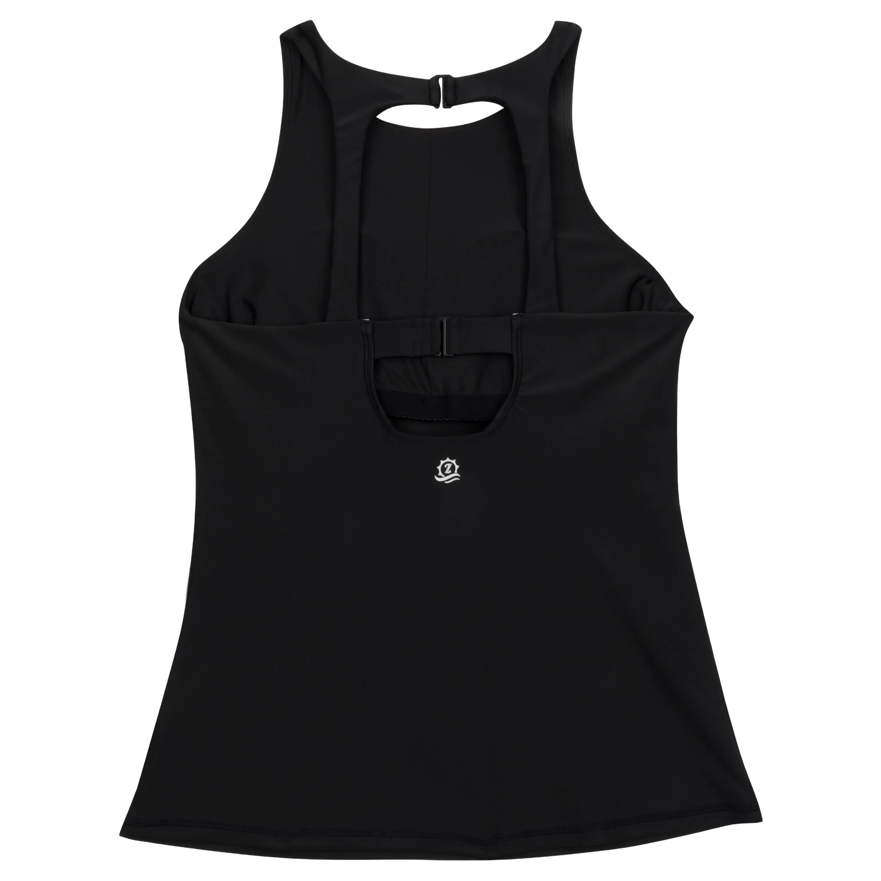 Womens High Neck Fitted Tankini Top | Black