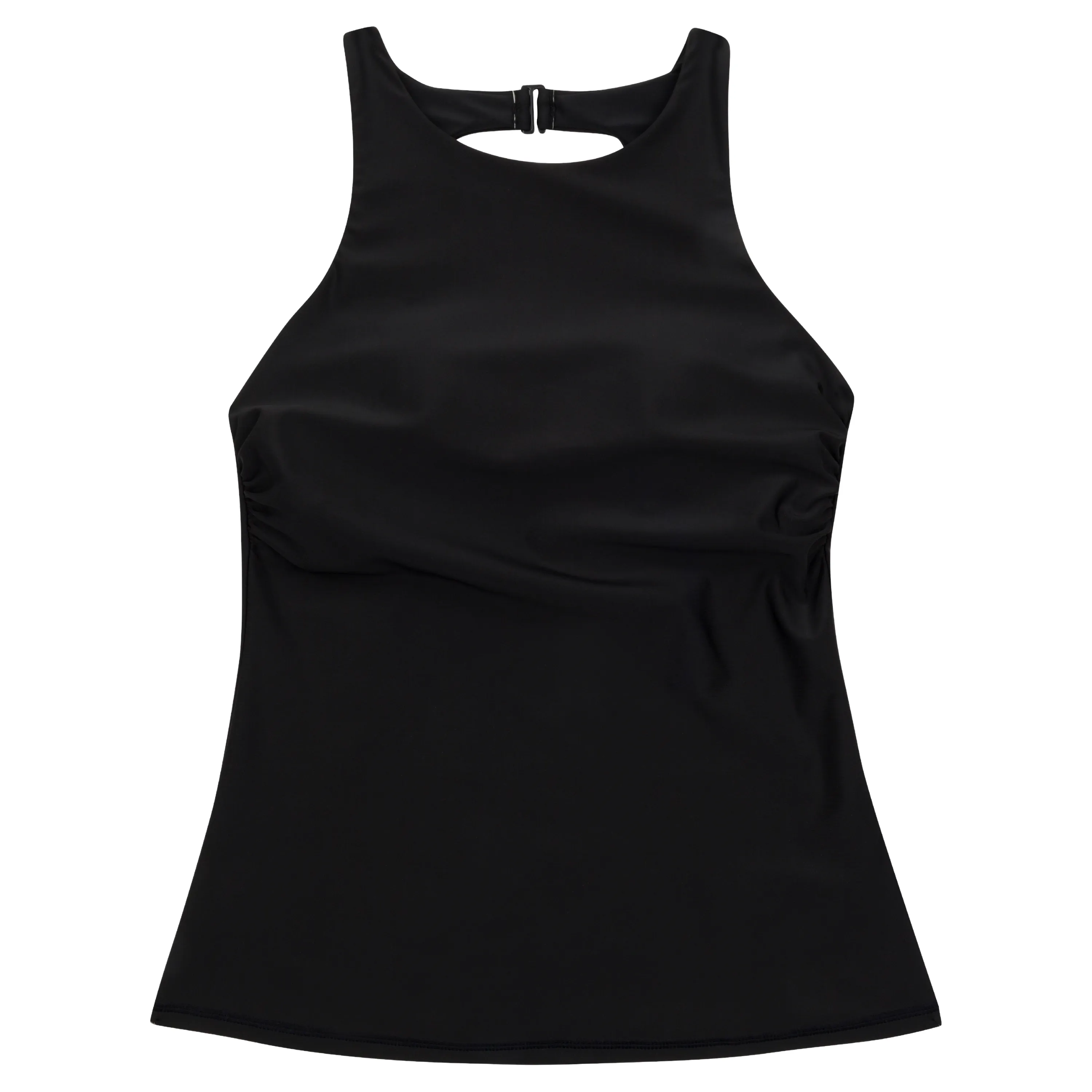 Womens High Neck Fitted Tankini Top | Black
