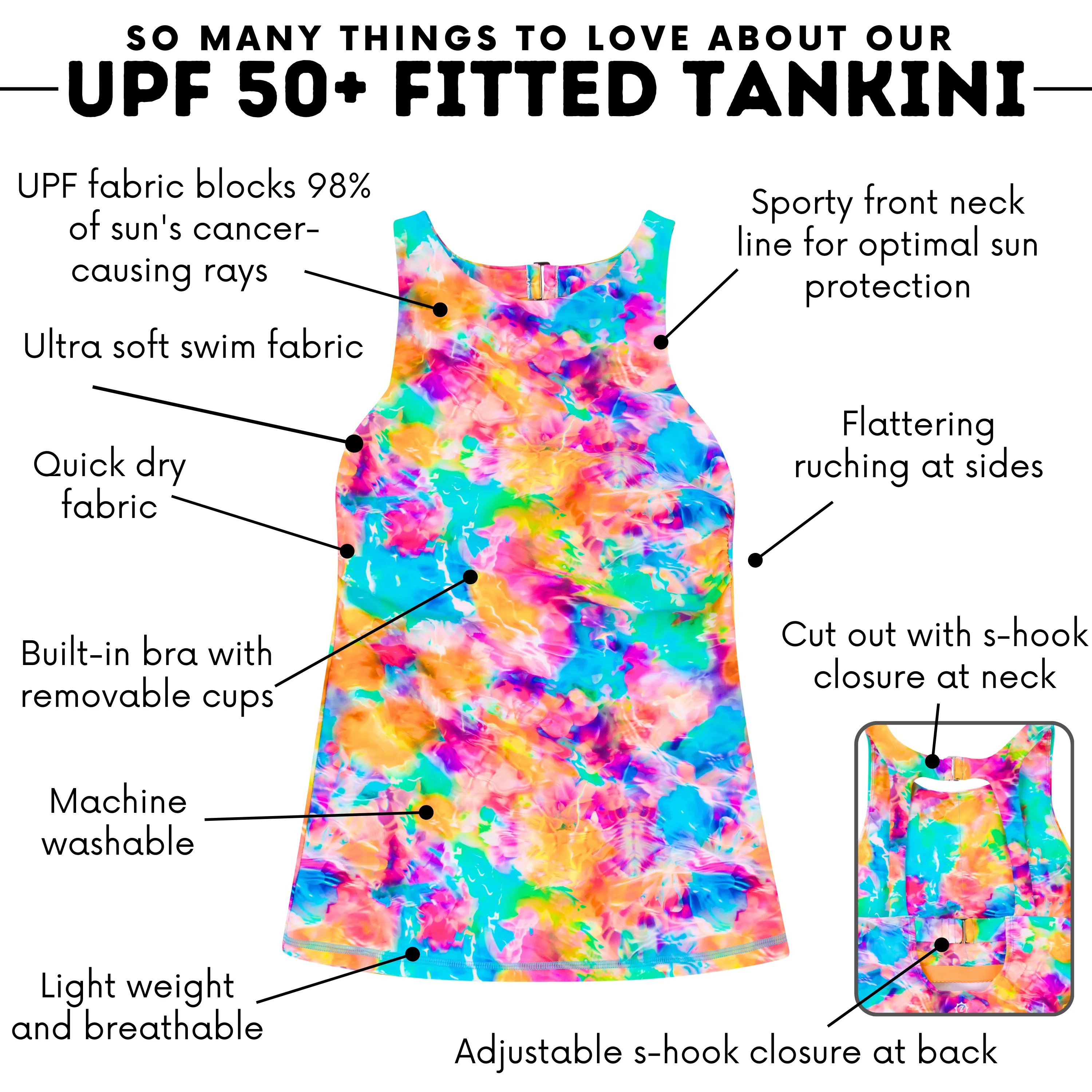 Womens High Neck Fitted Tankini Top | Impressions"