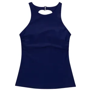 Womens High Neck Fitted Tankini Top | Navy