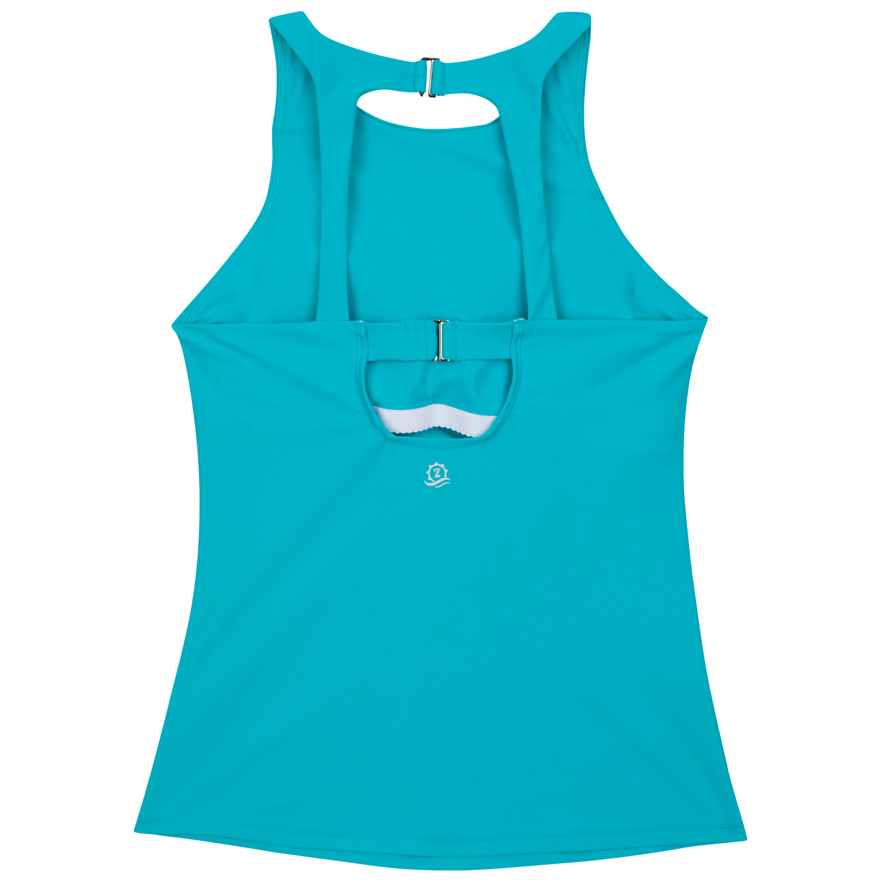 Womens High Neck Fitted Tankini Top | Scuba Blue