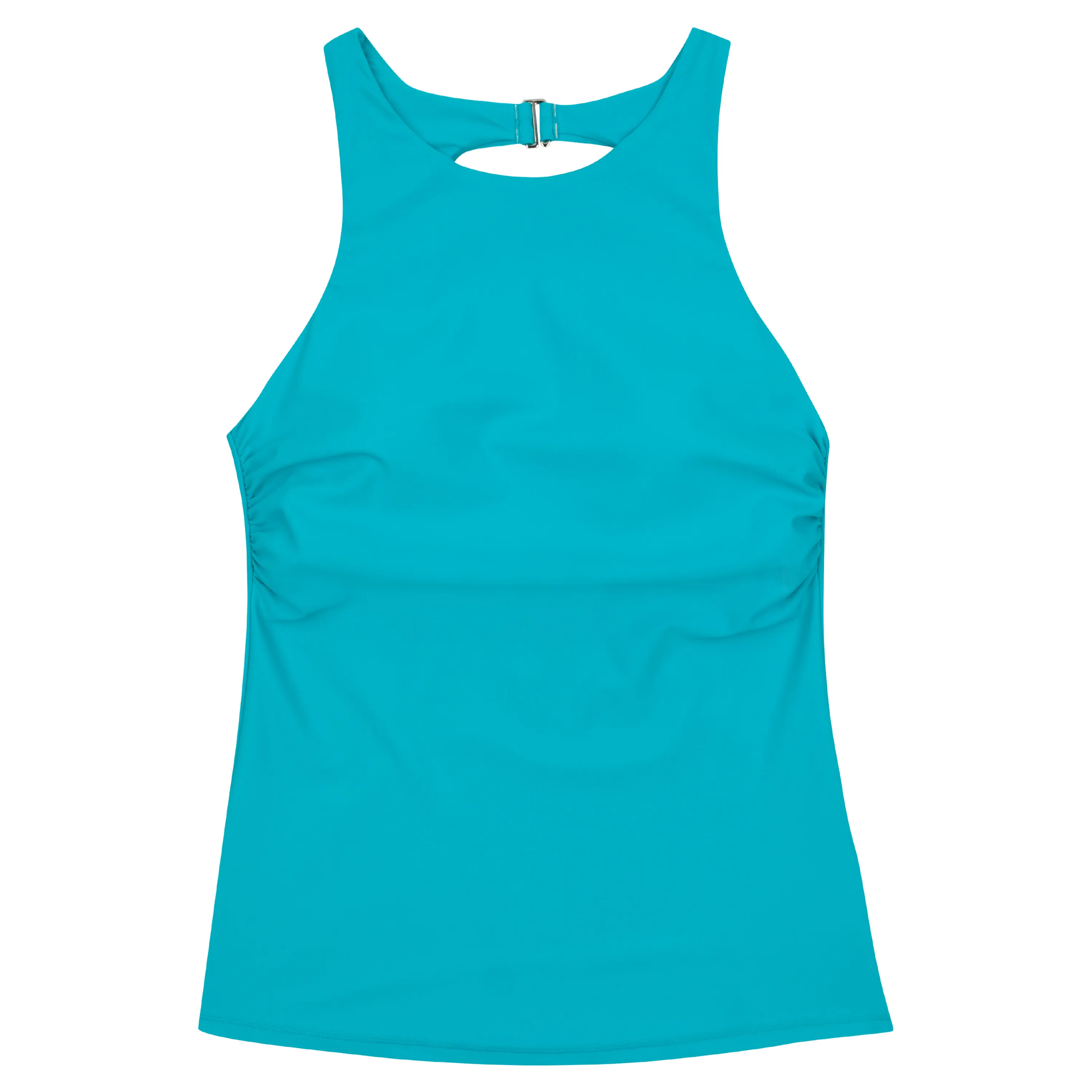 Womens High Neck Fitted Tankini Top | Scuba Blue