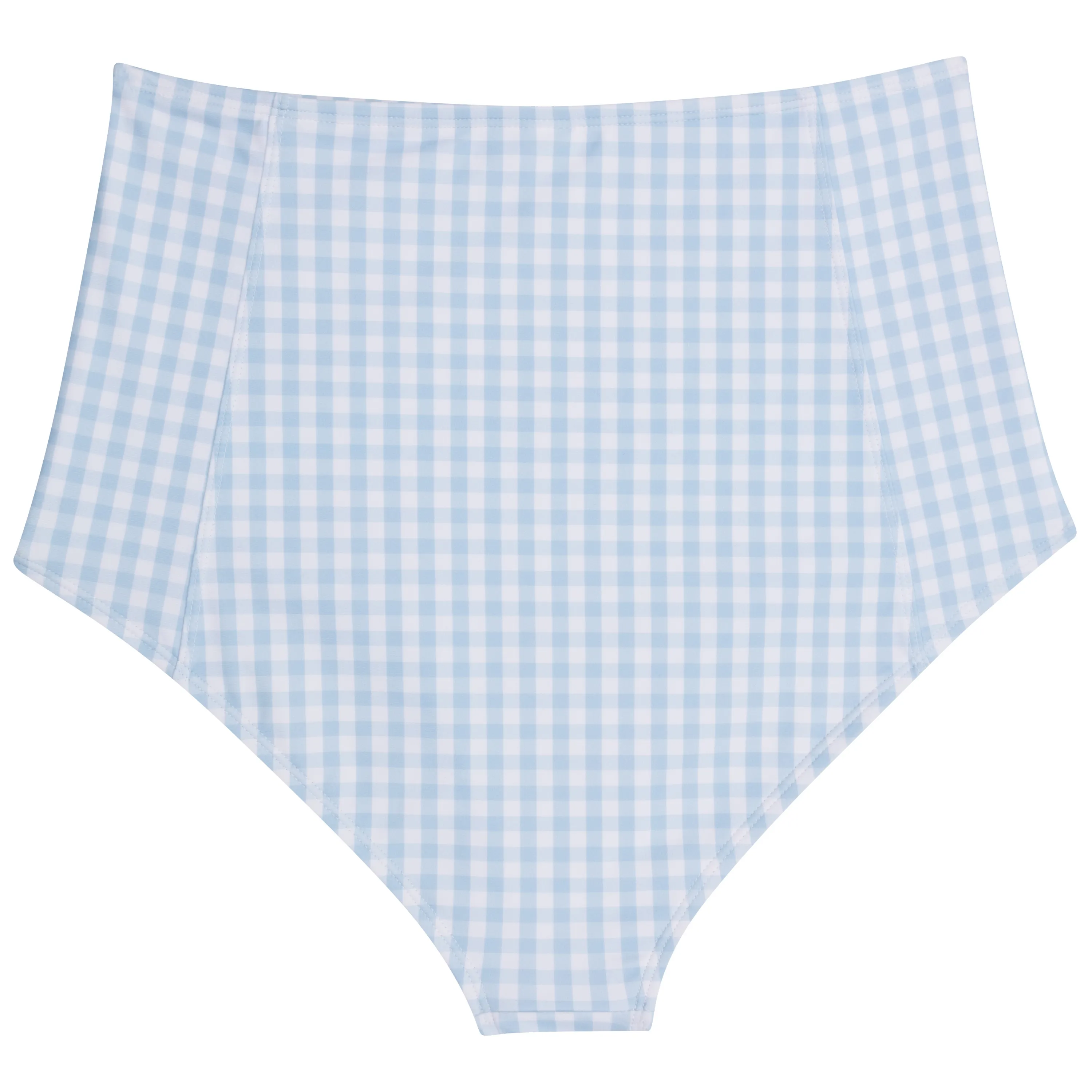 Women's High Waist Bikini Bottoms | "Blue Gingham"