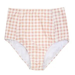 Women's High Waist Bikini Bottoms | "Pink Gingham"