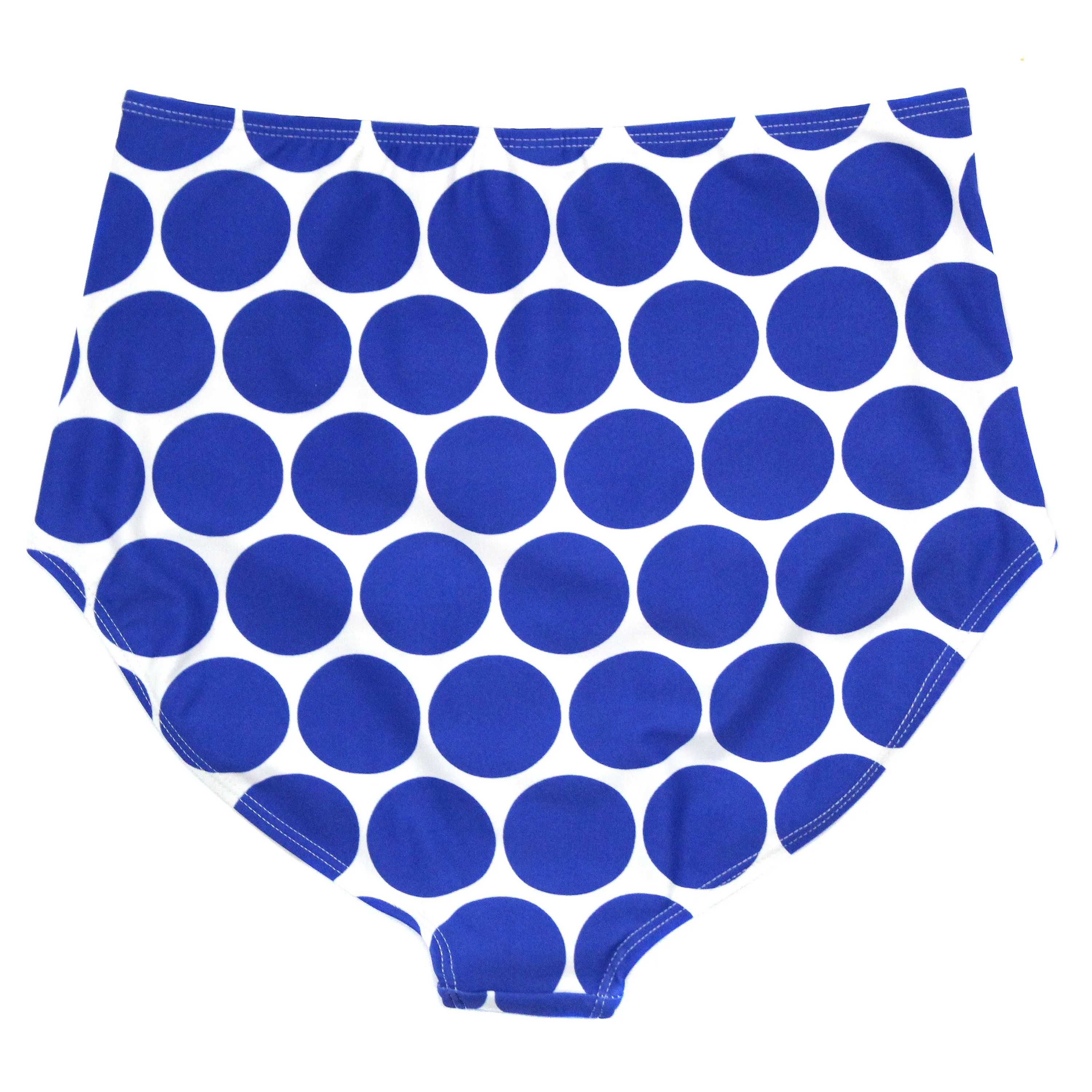 Women's High Waist Bikini Bottoms Ruched | "Oversized Dot"