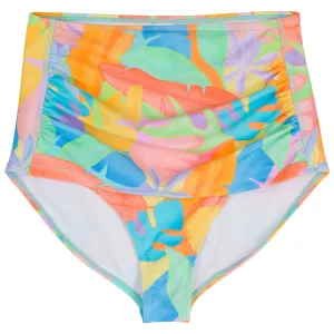 Women's High Waist Bikini Bottoms Ruched | "Vibrant Vacay"