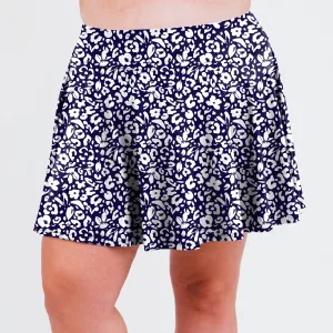 Women's High Waisted Flowy Swim Skirt With Shorts