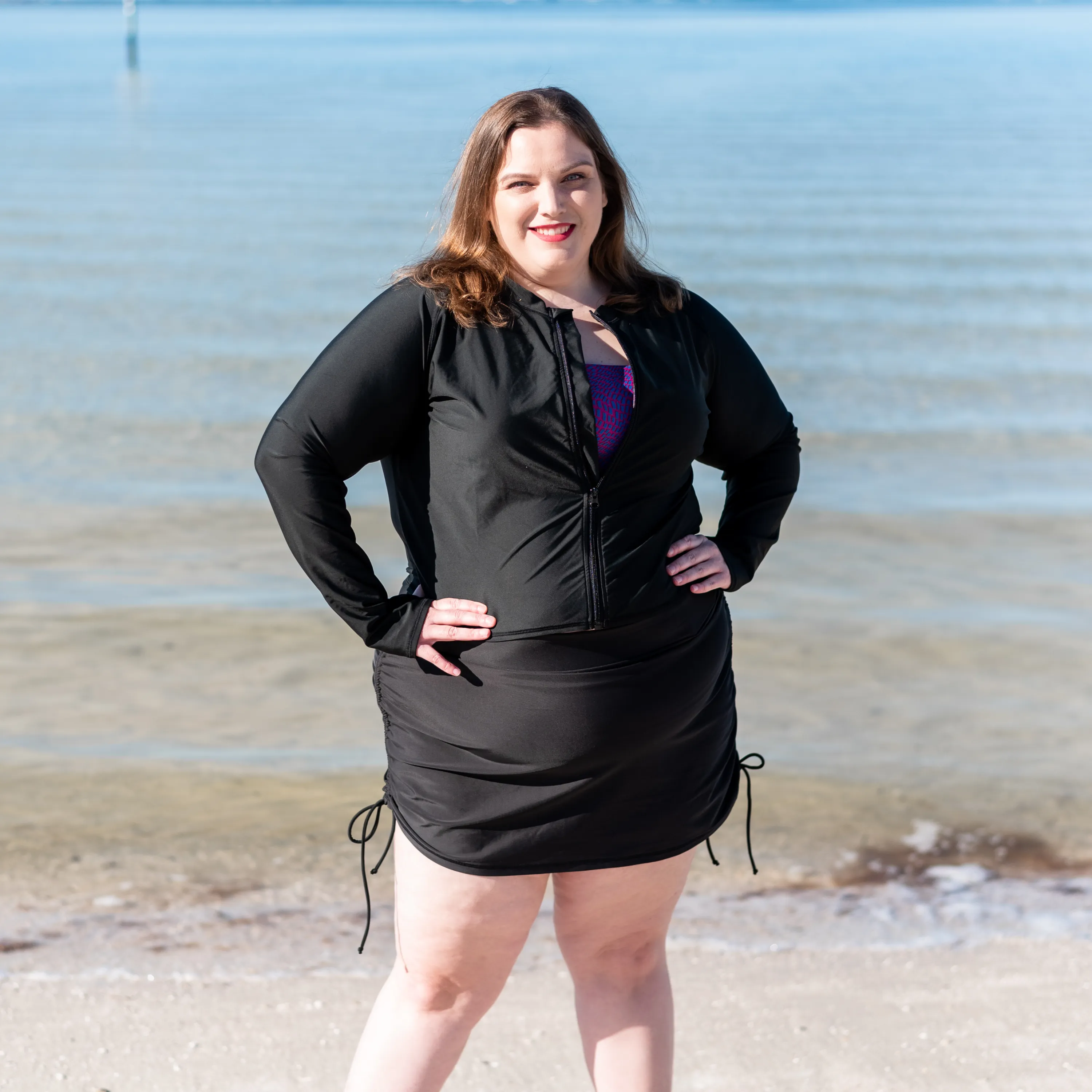 Women's Long Sleeve Crop Rash Guard | Black