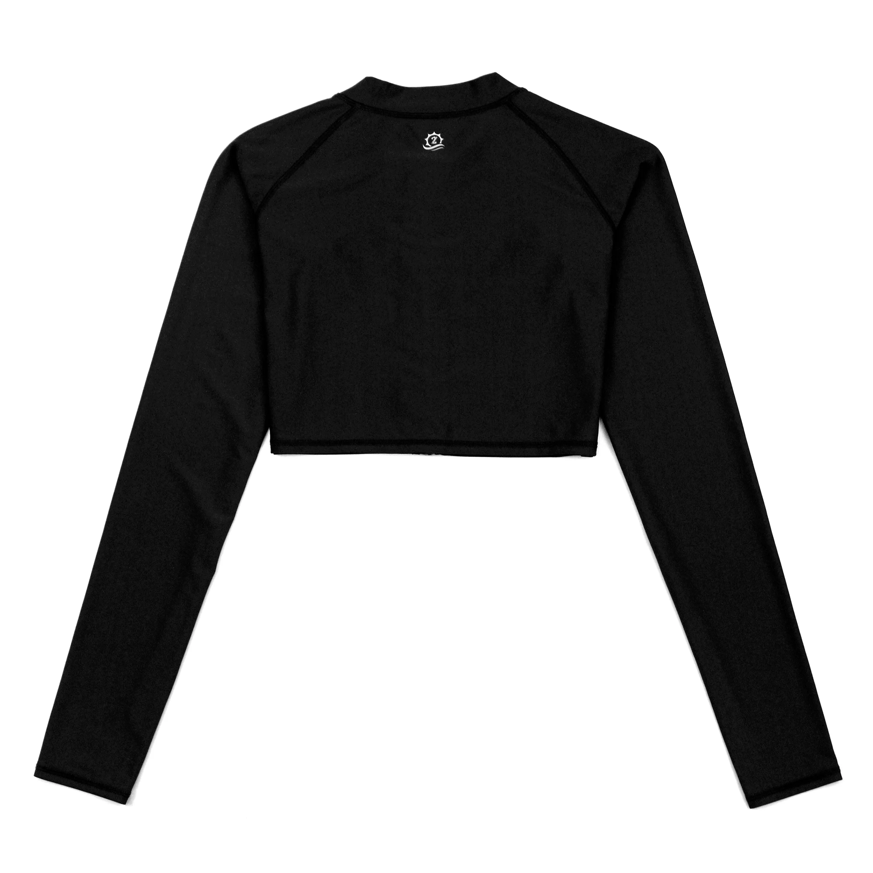 Women's Long Sleeve Crop Rash Guard | Black