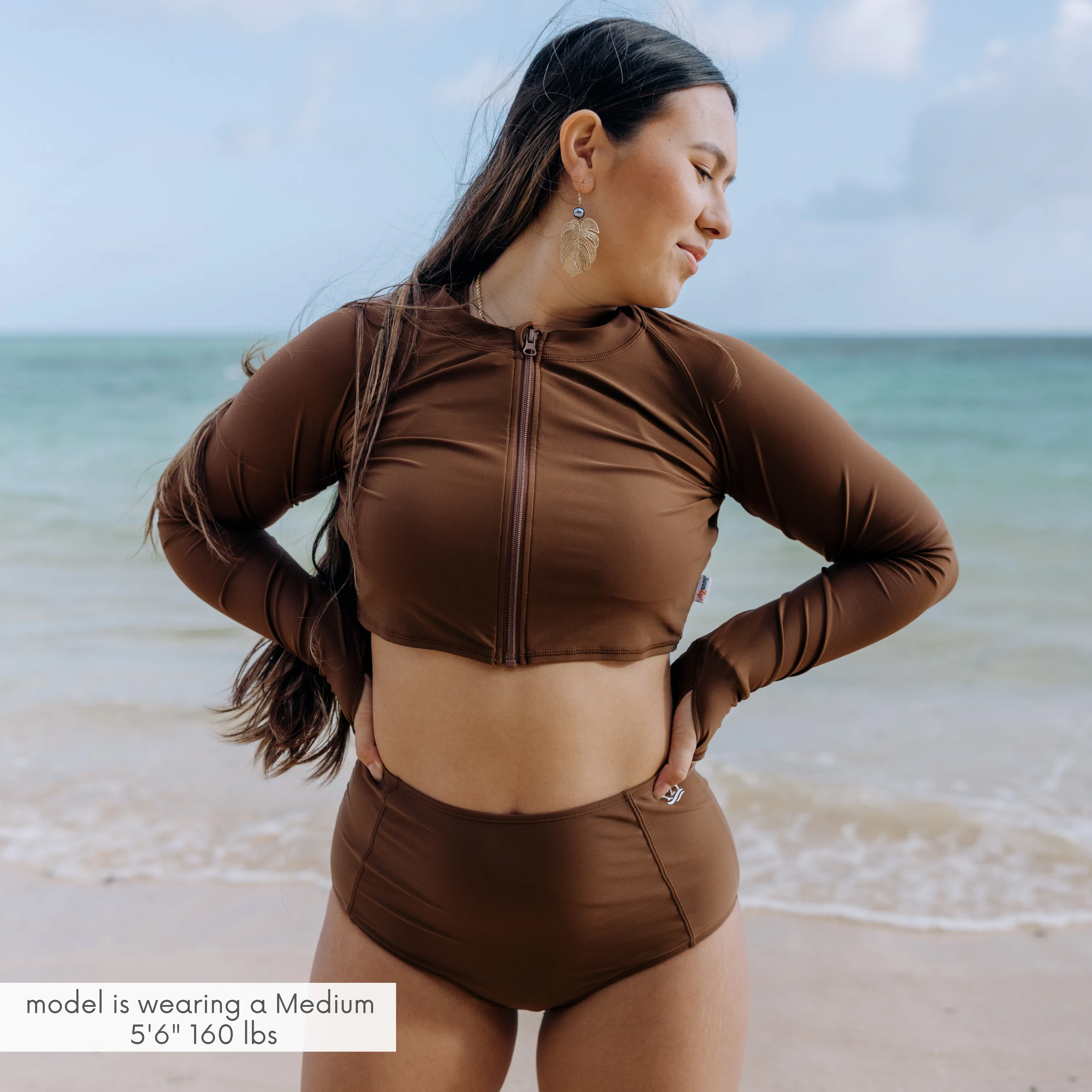Women's Long Sleeve Crop Rash Guard | Cold Brew