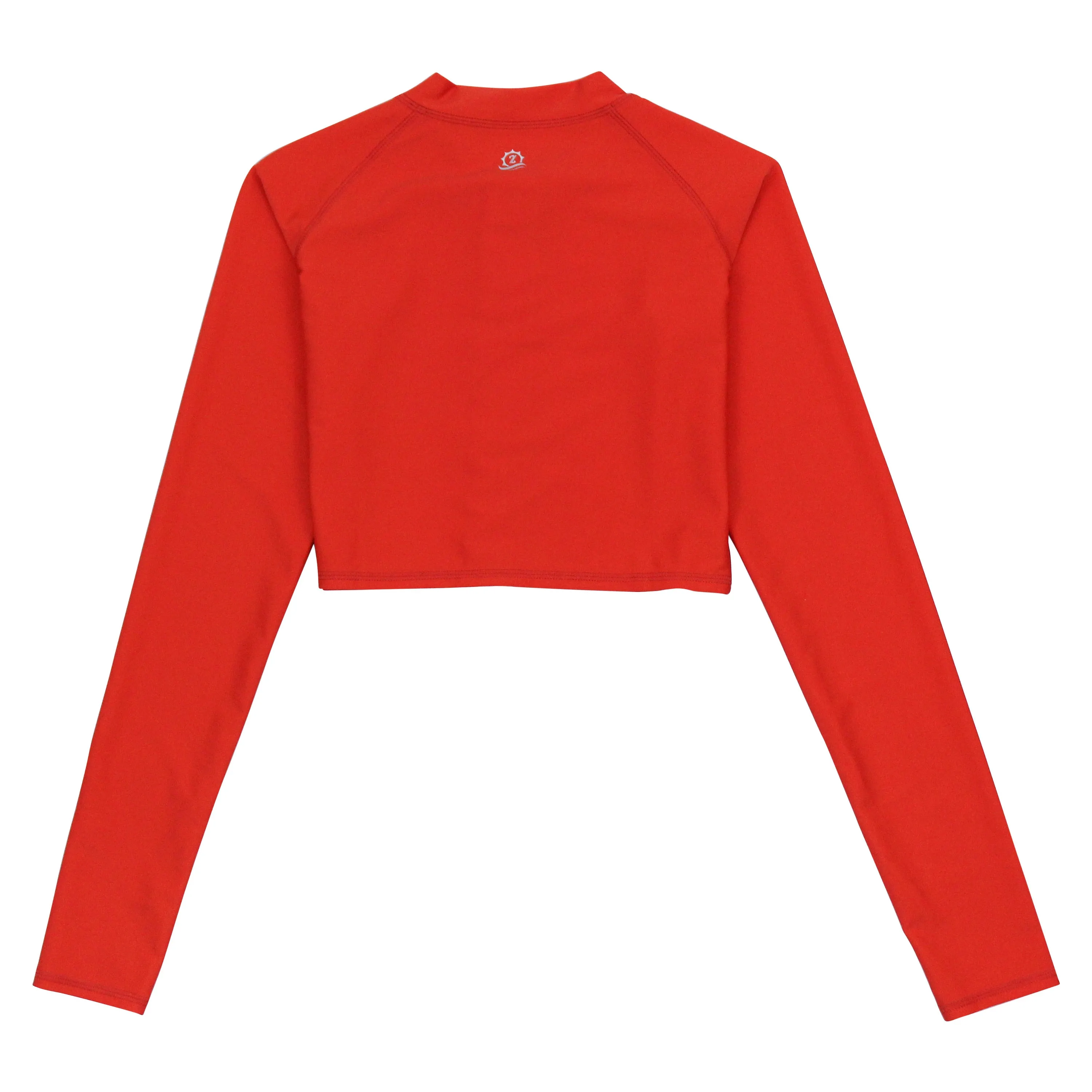Women's Long Sleeve Crop Rash Guard | Fiesta Red