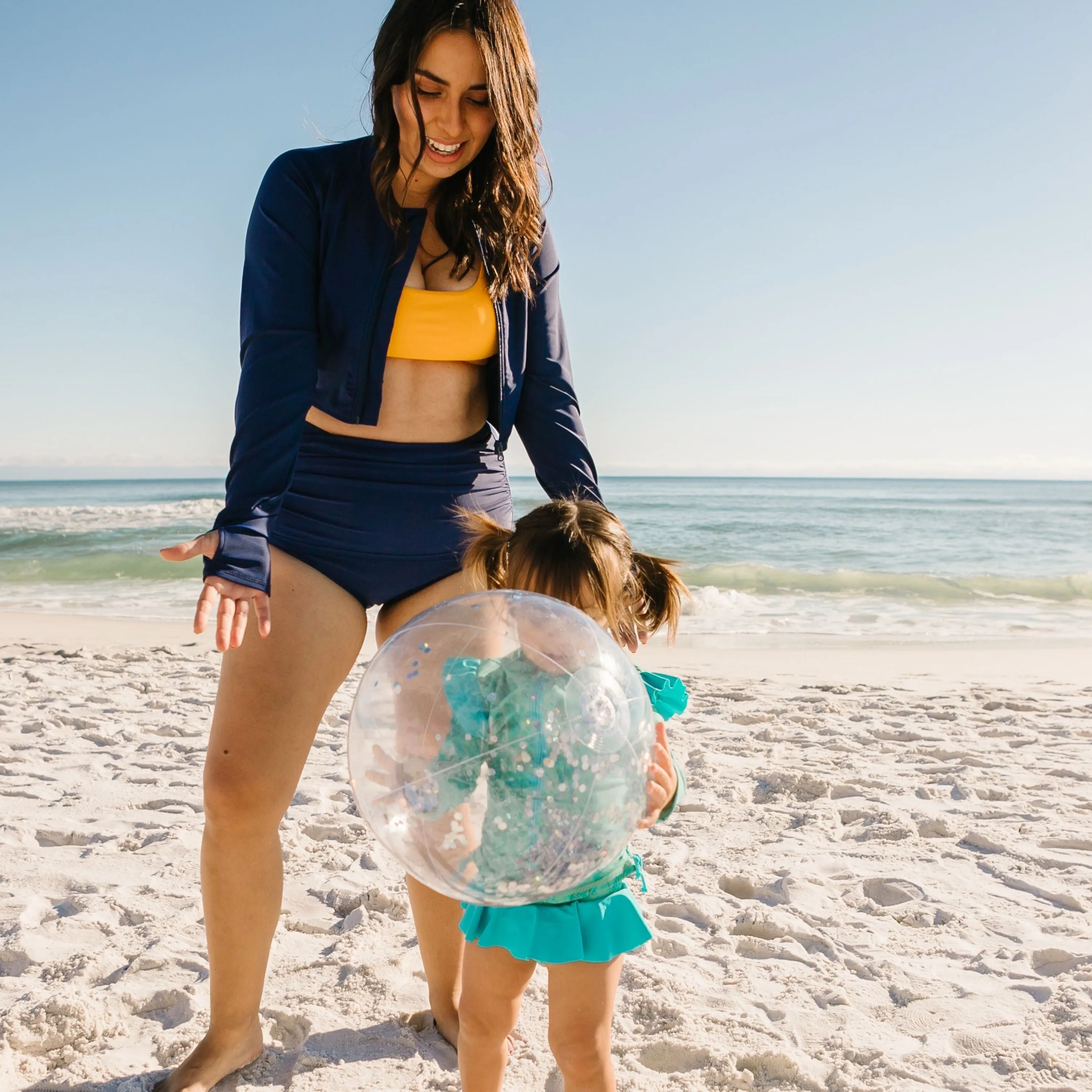 Women's Long Sleeve Crop Rash Guard | Navy