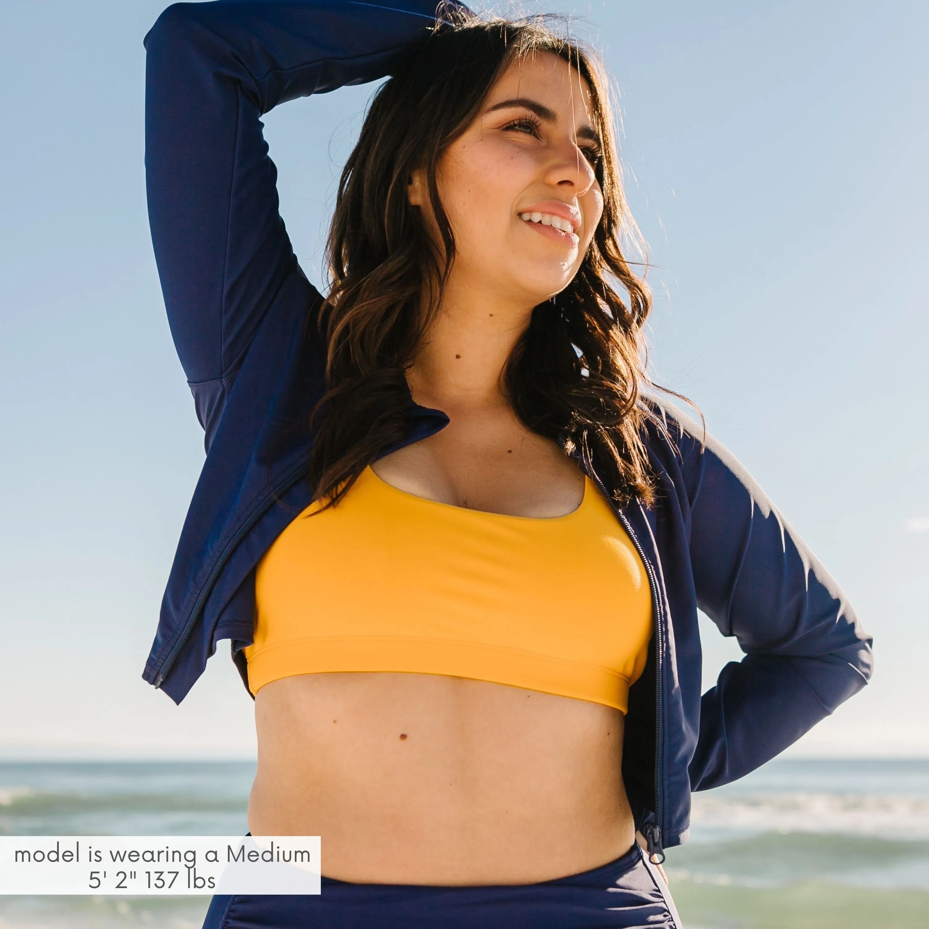 Women's Long Sleeve Crop Rash Guard | Navy